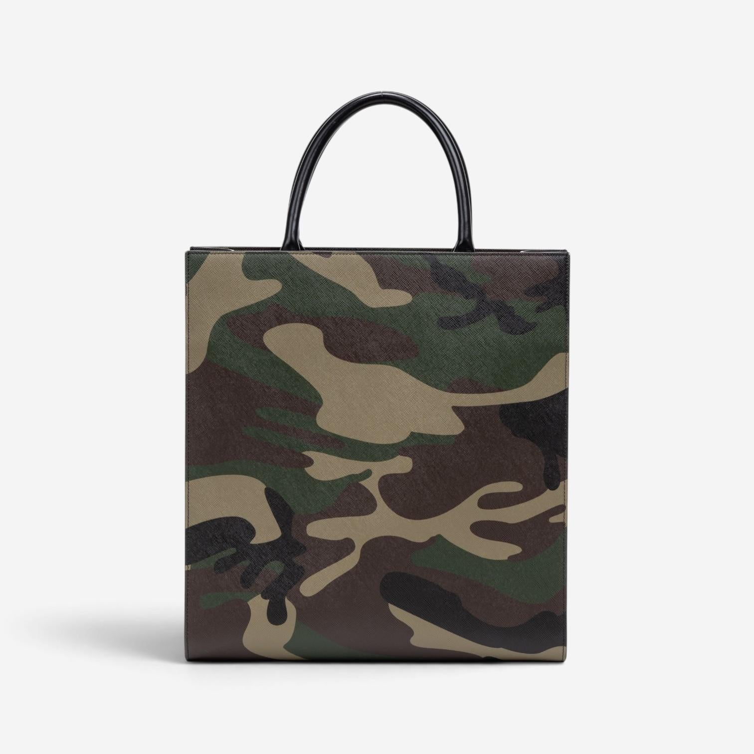 Celine Camouflage Khaki Canvas Medium Vertical Cabas Tote Bag GTU071 — view 5