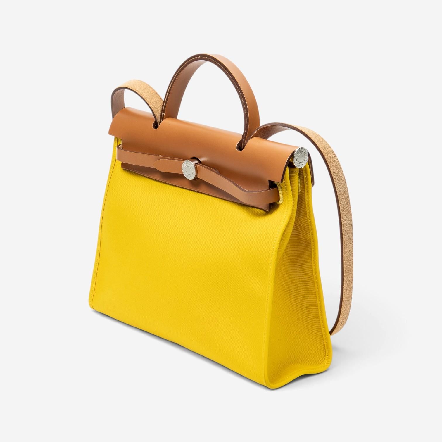 Hermès Herbag Zip Yellow Toile Officier Canvas Leather Bag ABC3734 — view 2