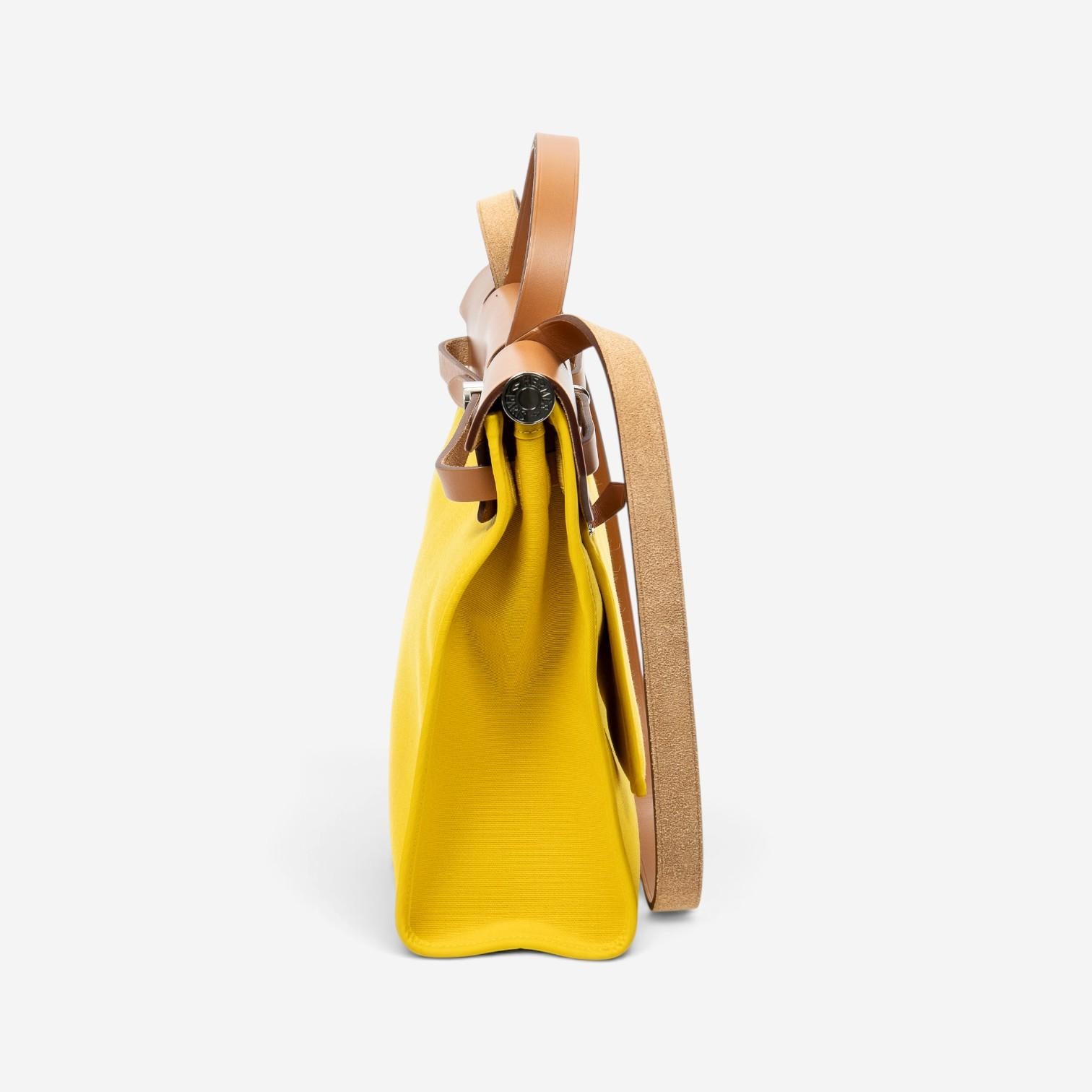 Hermès Herbag Zip Yellow Toile Officier Canvas Leather Bag ABC3734 — view 4