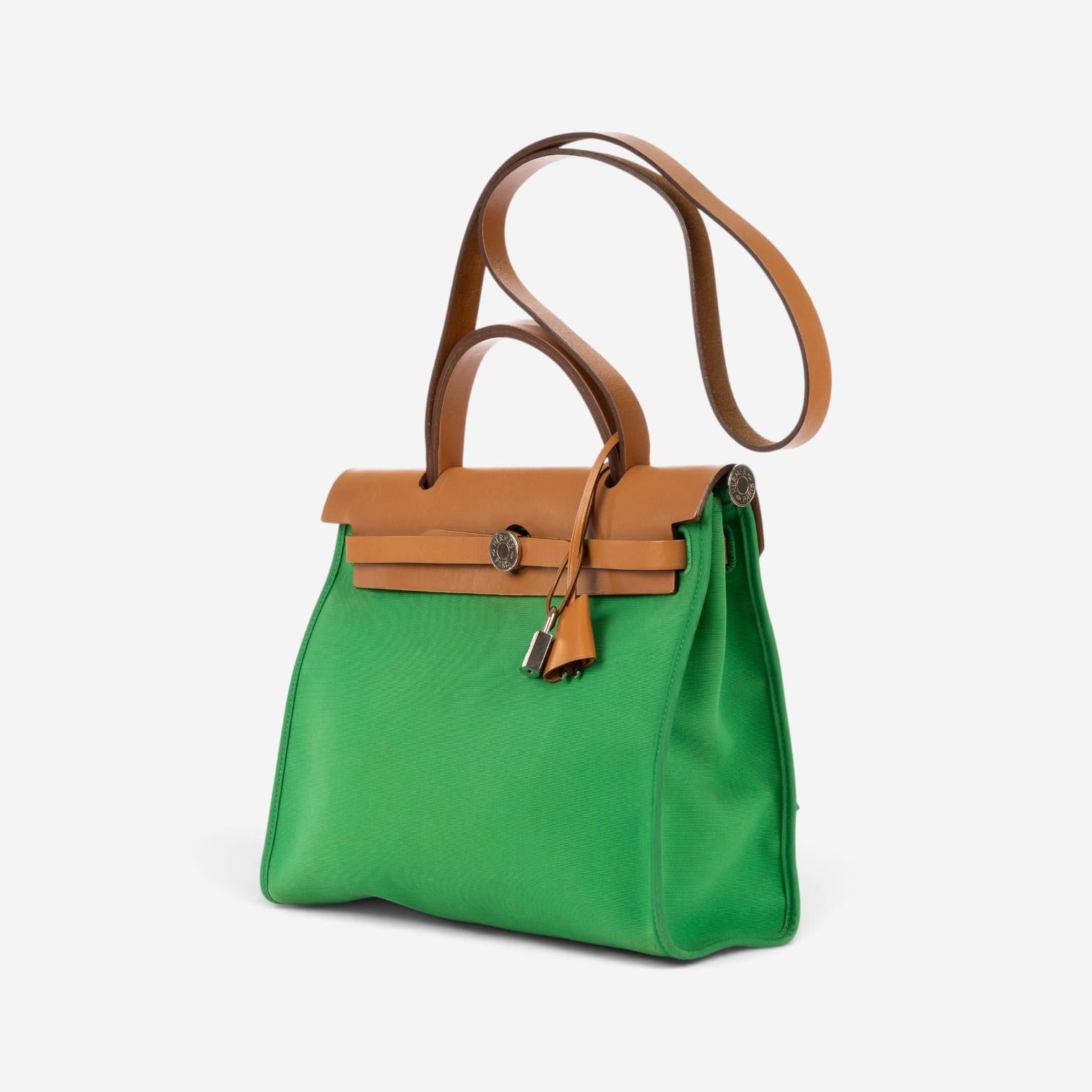 Hermès Herbag Zip Green/Tan Toile Officier Canvas Leather Bag OAG7751 — view 2