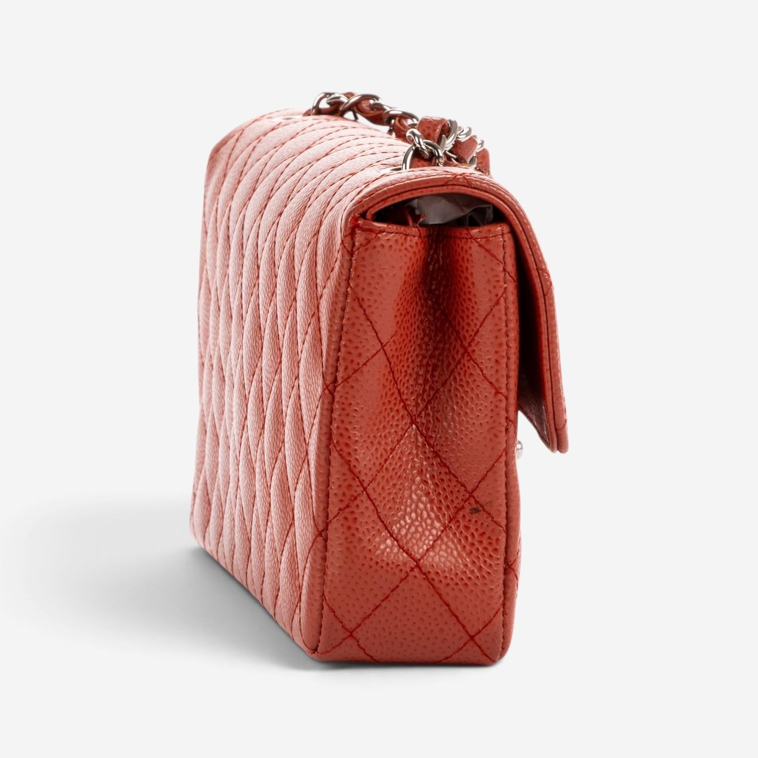 Chanel Guava Caviar Leather East West Flap Bag OAG7050 — view 5