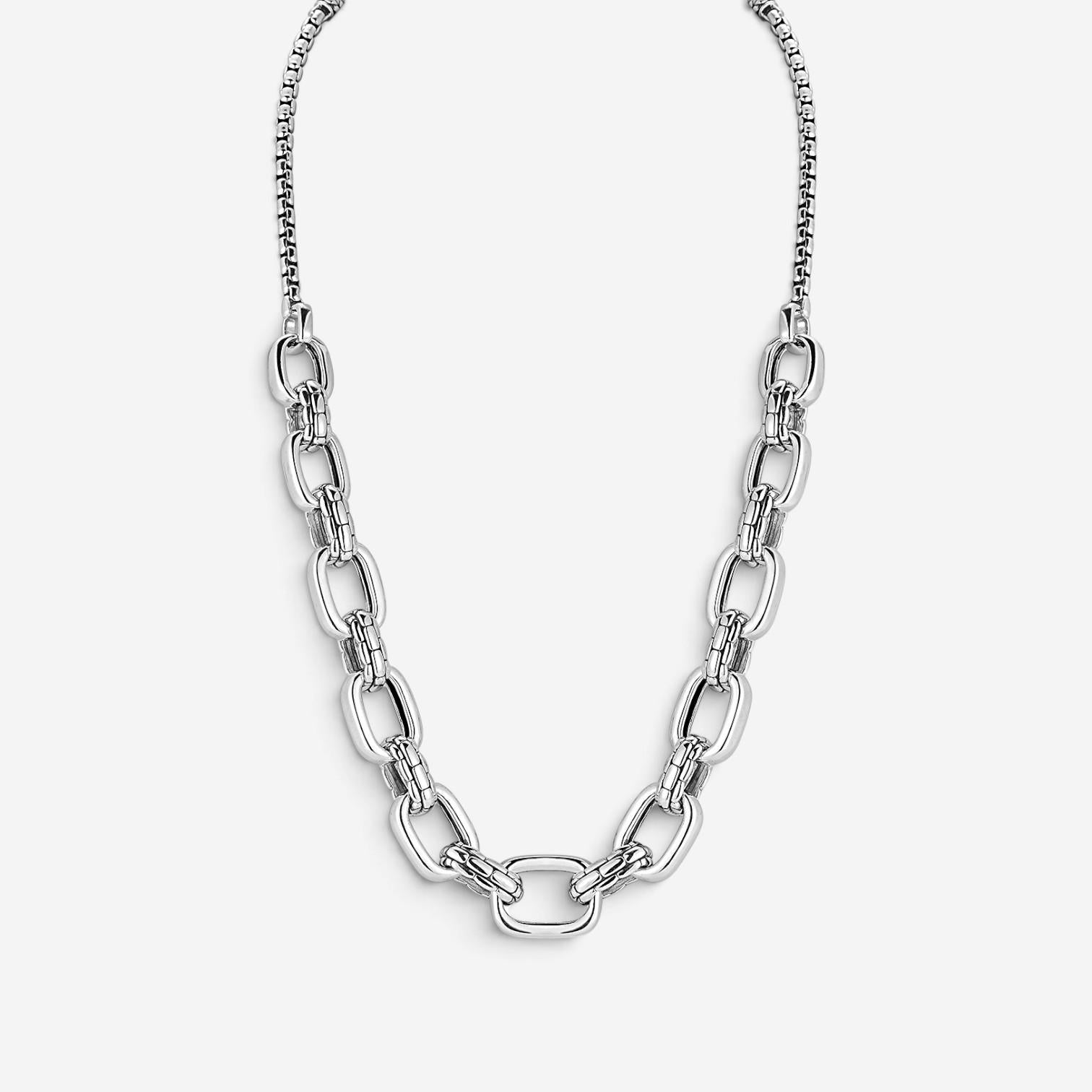 JAI Graduated Statement Link Sterling Silver Necklace JJH4007N-16 — view 2