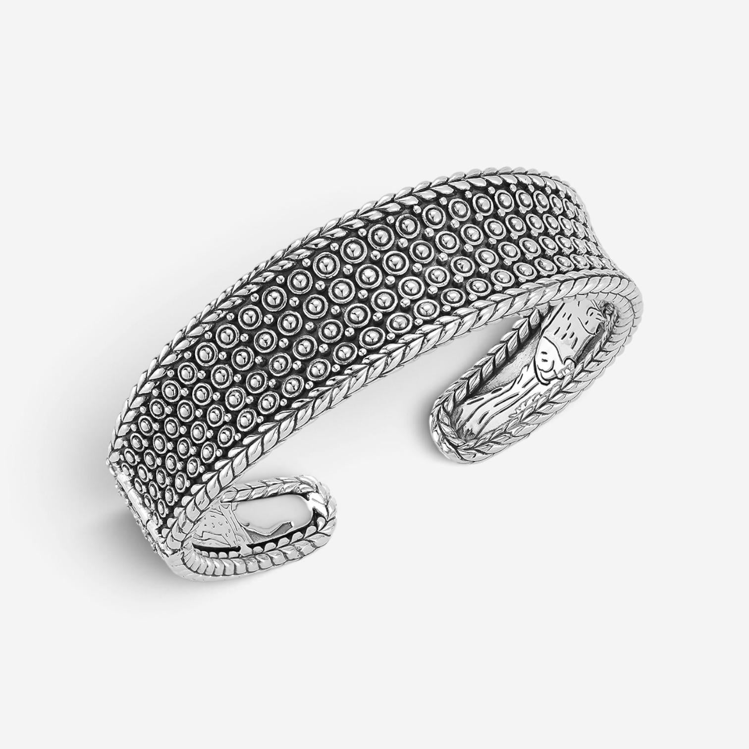 JAI Kalahari Sterling Silver Concave Cuff Bangle Bracelet JJH5031B — view 2