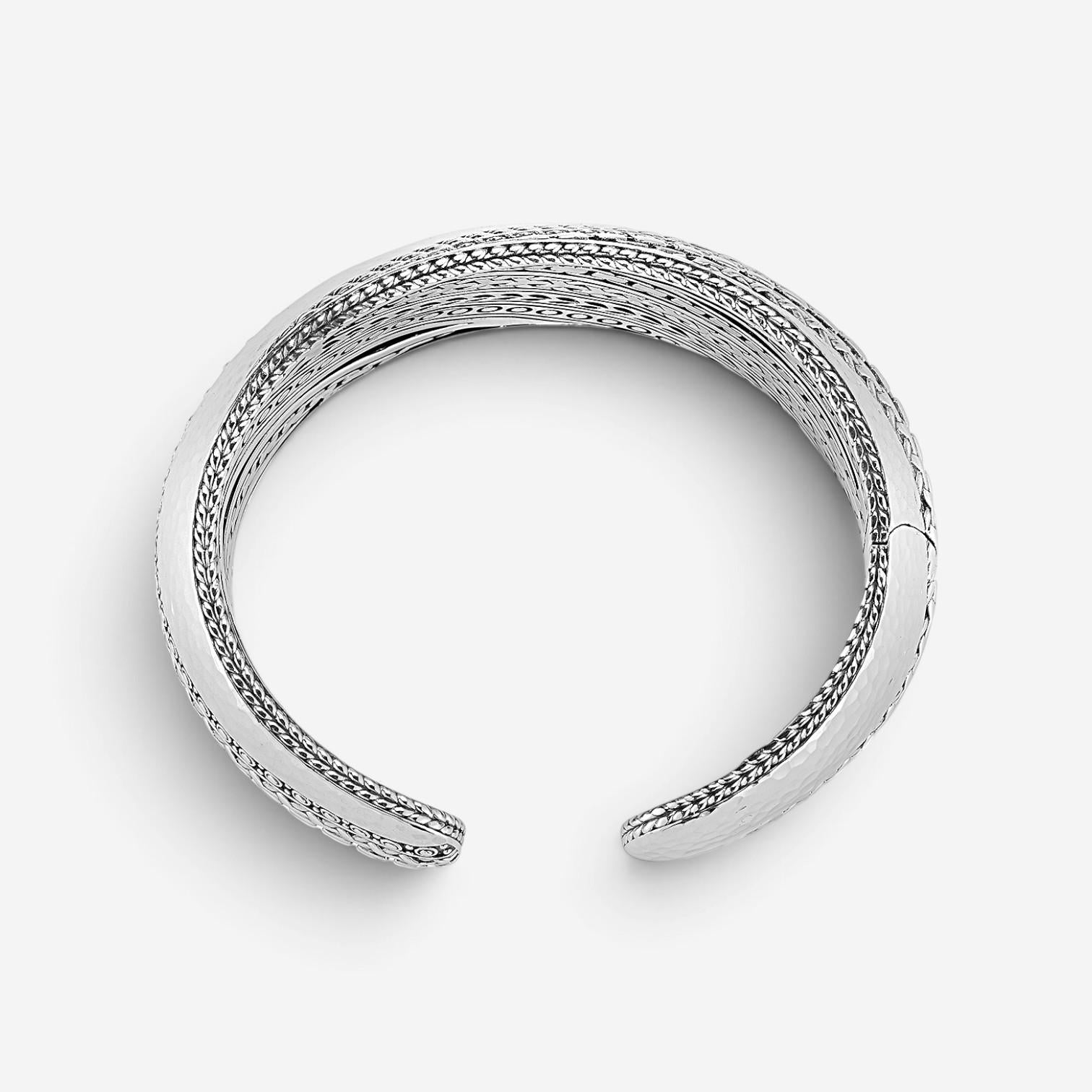 JAI Modern Artisan Sterling Silver Textured Cuff Bangle Bracelet JJH5004B — view 3
