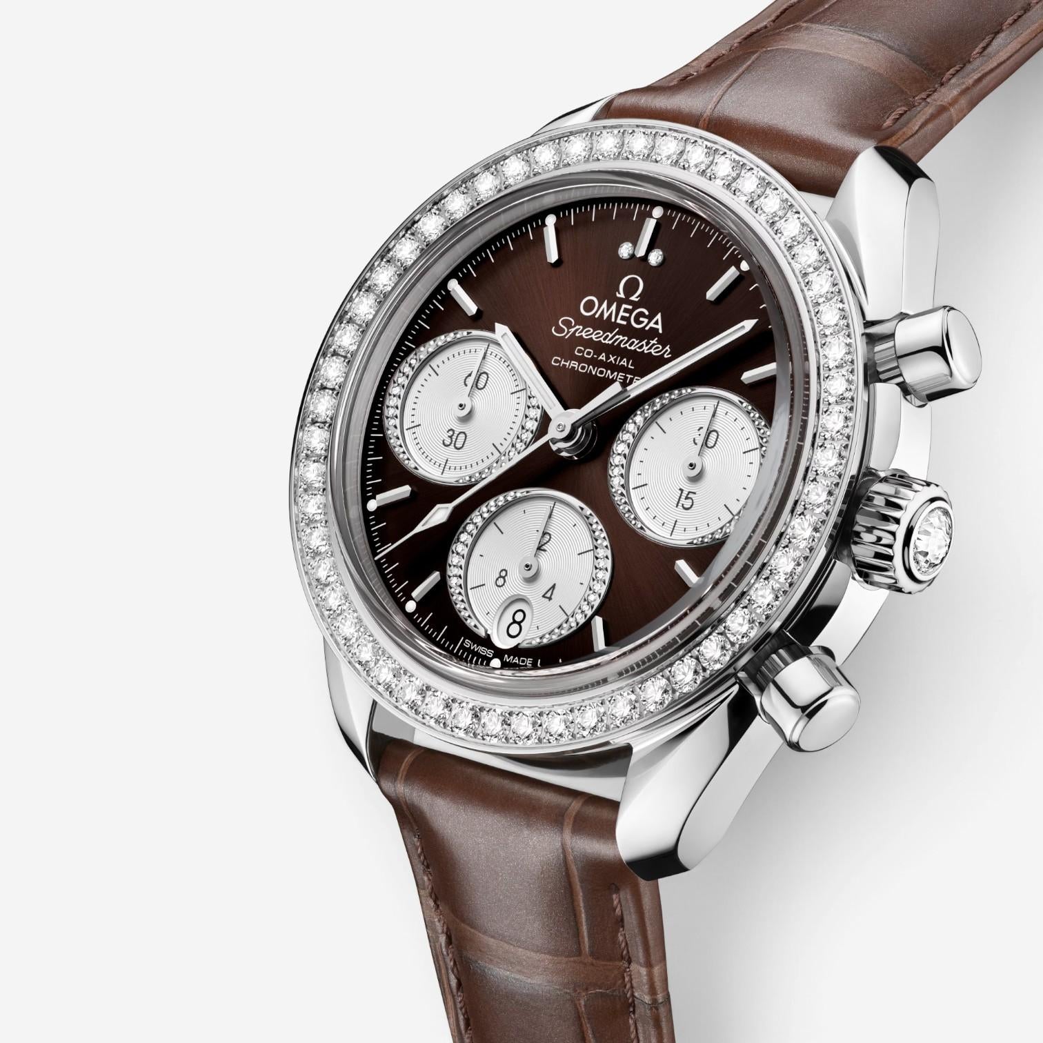 Omega Speedmaster 38 Stainless Steel Diamond Automatic Unisex Watch 32418385063 — view 2