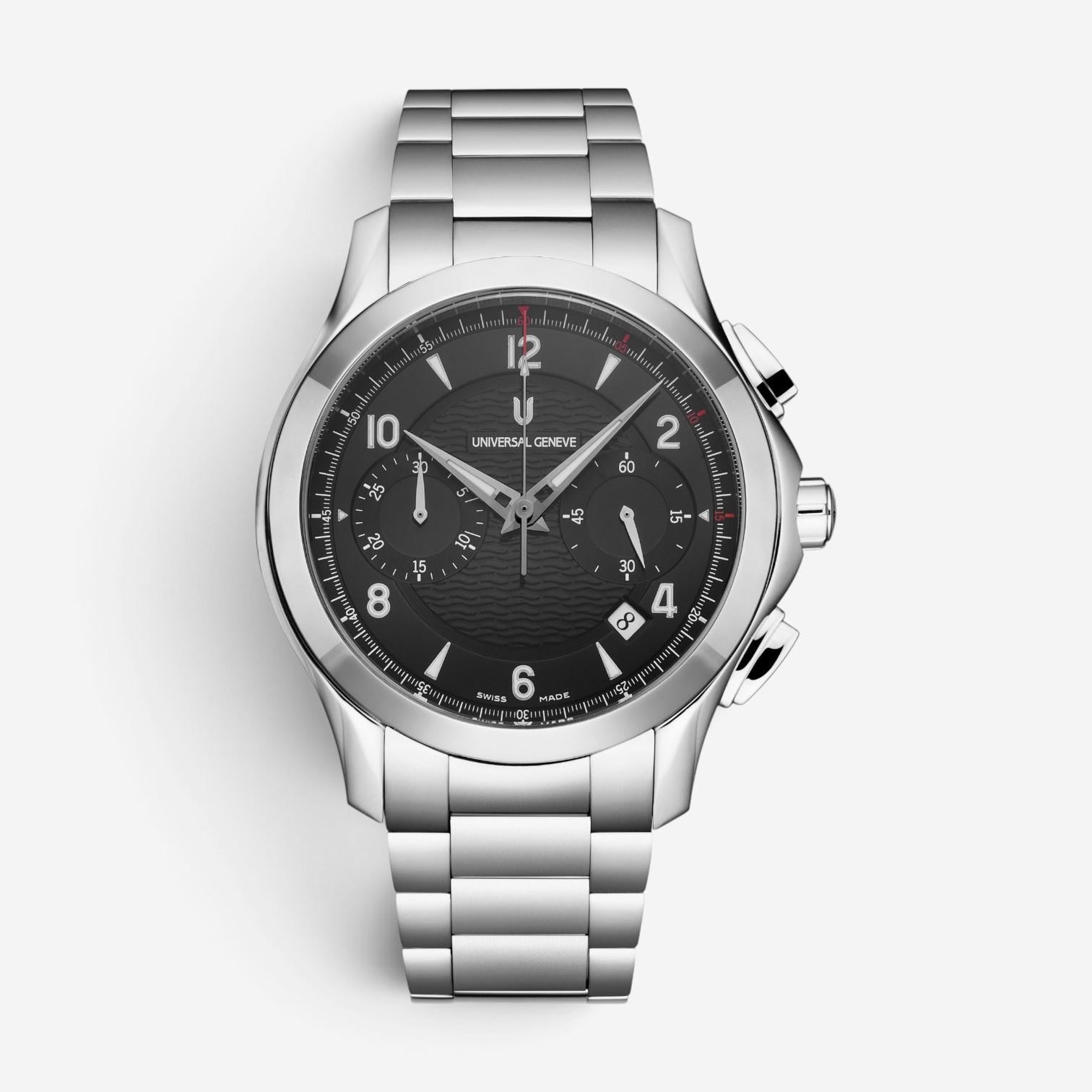 Universal Geneve Uni-Timer Chronograph Steel Automatic Men's Watch 871.127-004