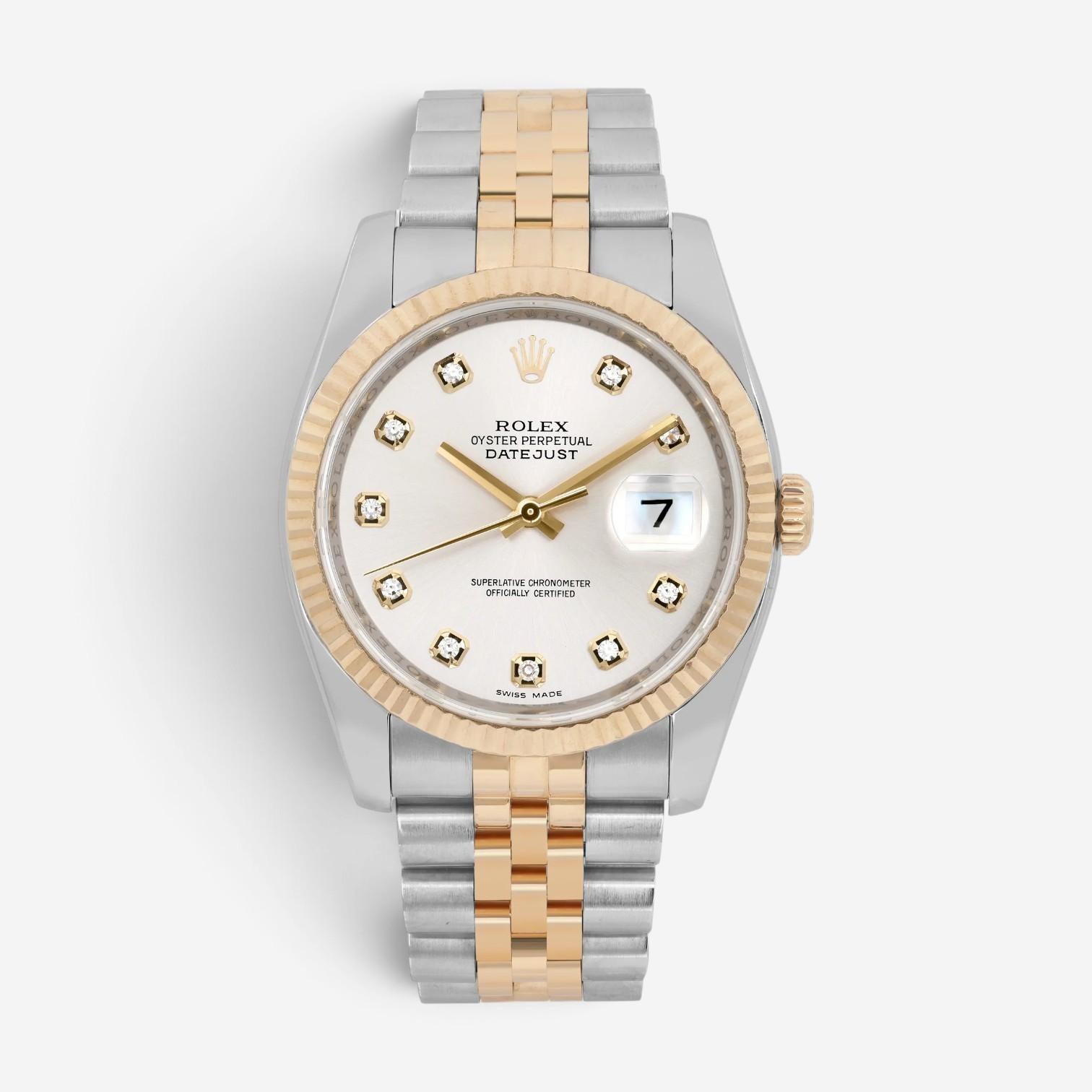 Rolex Datejust 18K Yellow Gold & Stainless Steel Automatic Men's Watch 116233