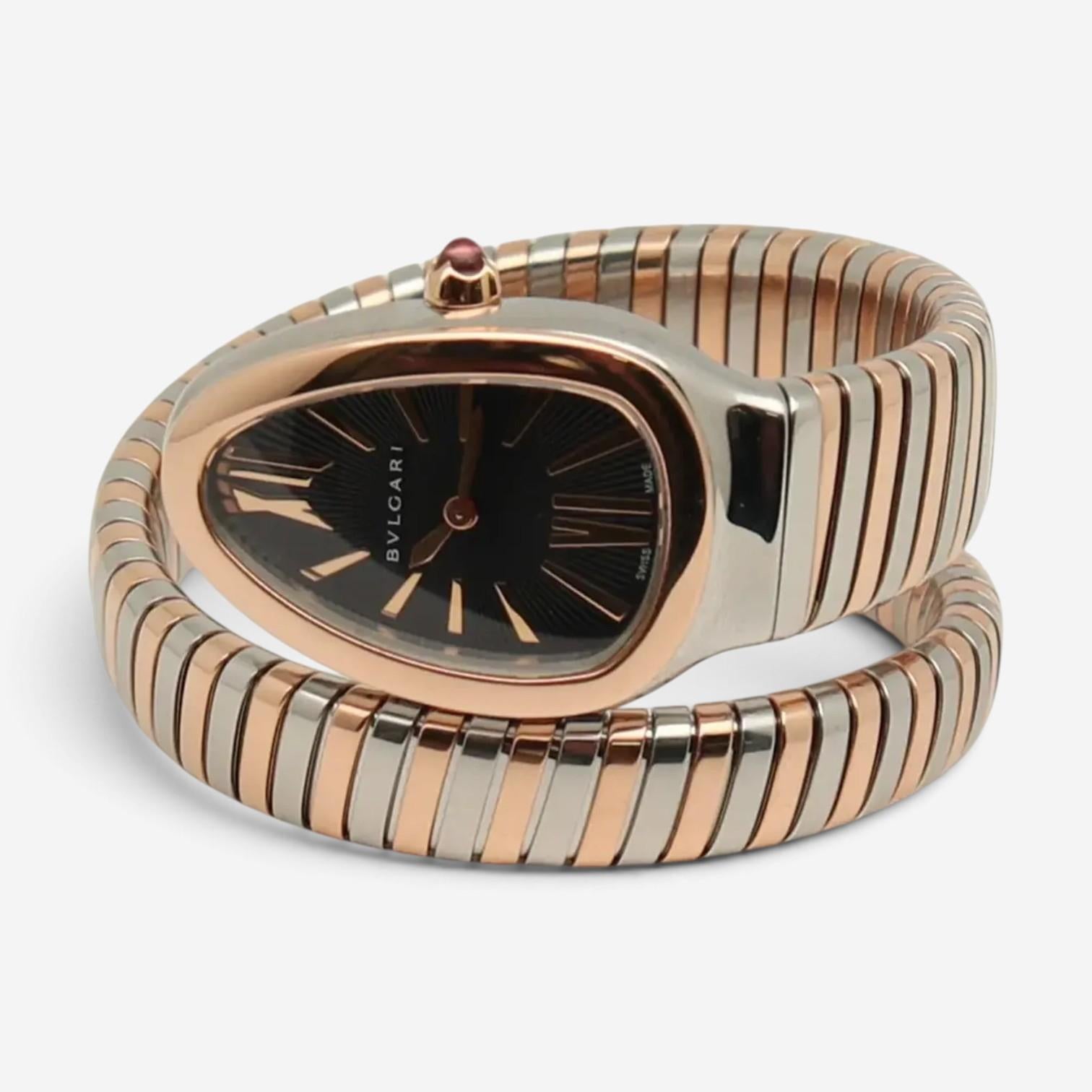 Bulgari Serpenti Tubogas 35mm 18K Rose Gold & Steel Quartz Ladies Watch SP35SPG — view 2