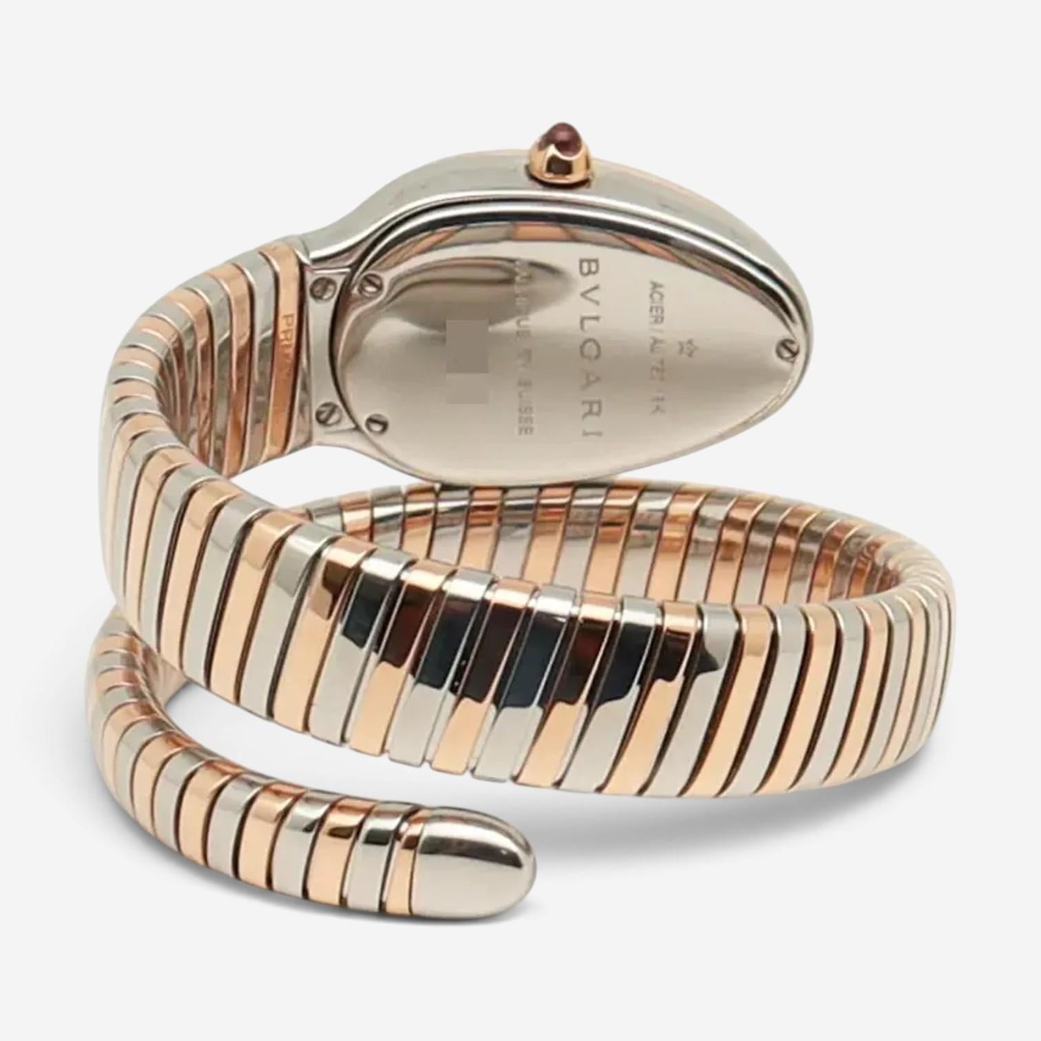 Bulgari Serpenti Tubogas 35mm 18K Rose Gold & Steel Quartz Ladies Watch SP35SPG — view 3