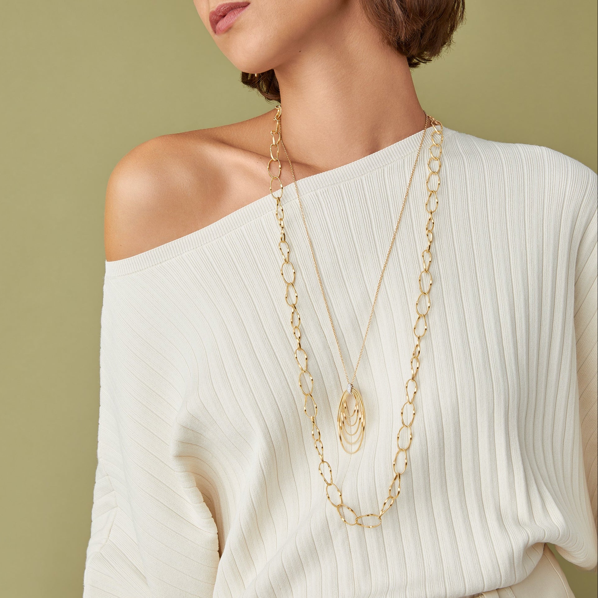 Marco Bicego Marrakech Onde 18K Yellow Gold Link Necklace CG779__Y_01 — view 2