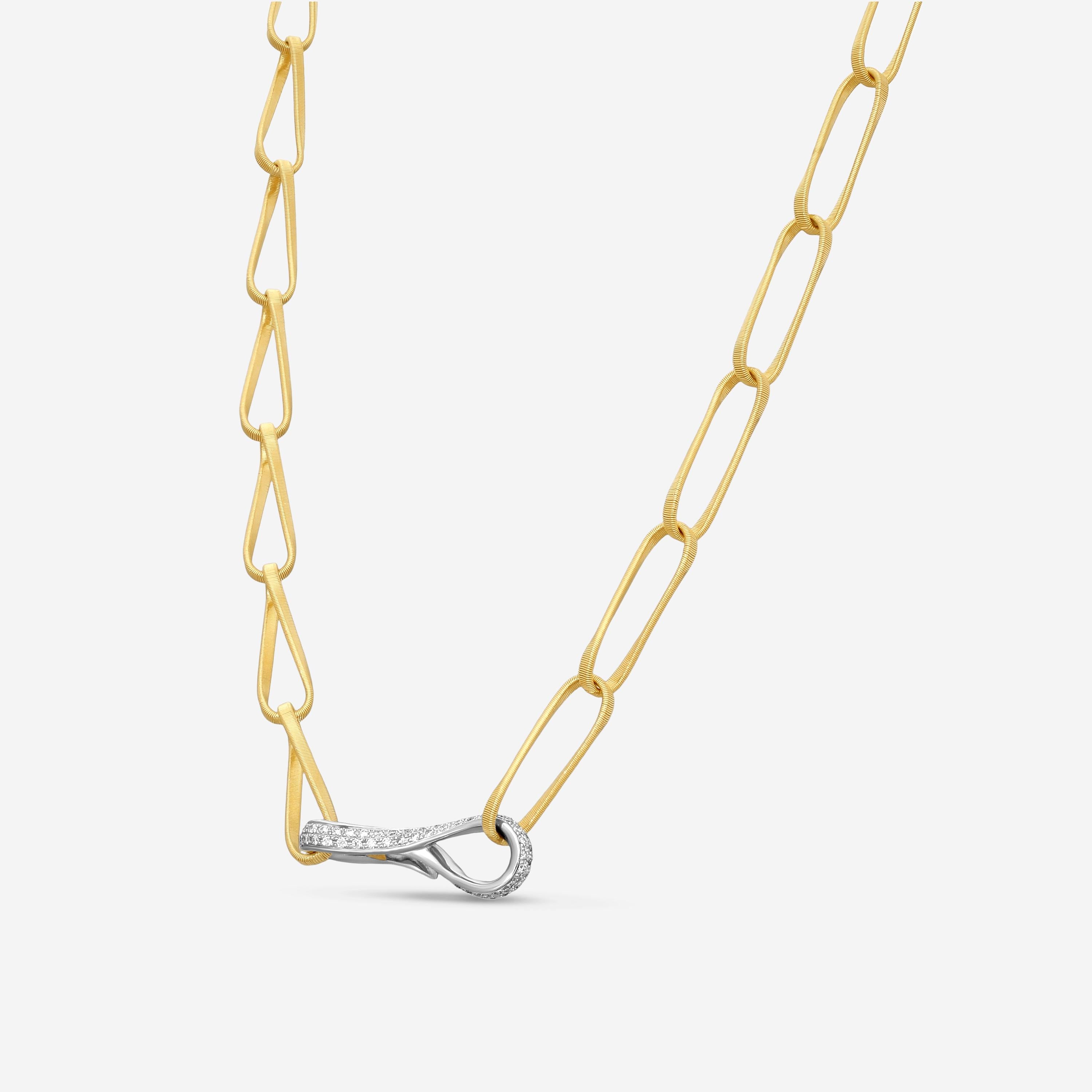 Marco Bicego Marrakech Onde 18K Yellow & White Gold Diamond Necklace CG849_B_YW_ — view 2