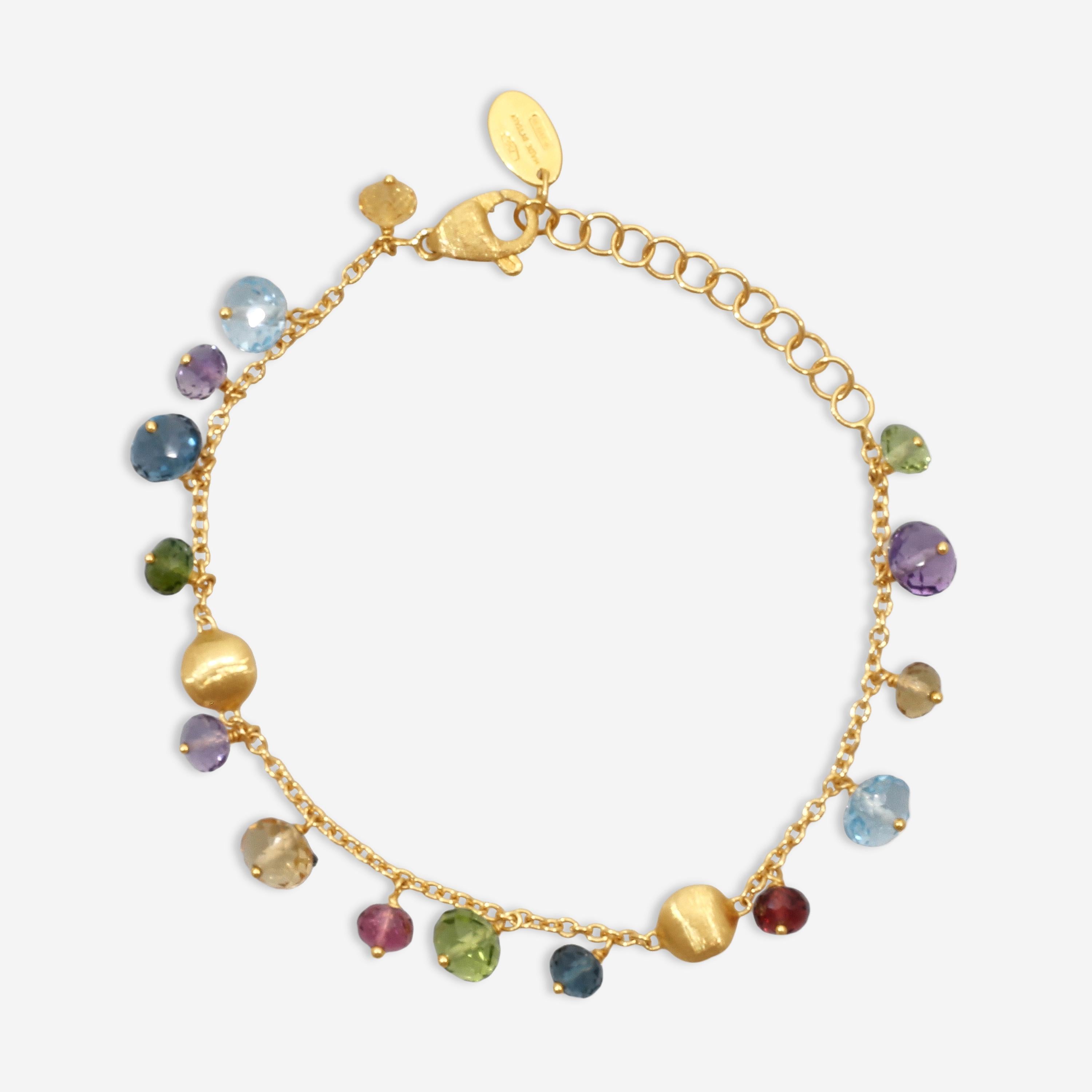 Marco Bicego Africa Multi-Gemstone 18K Yellow Gold Bracelet BB2781_MIX02_Y_02 — view 3