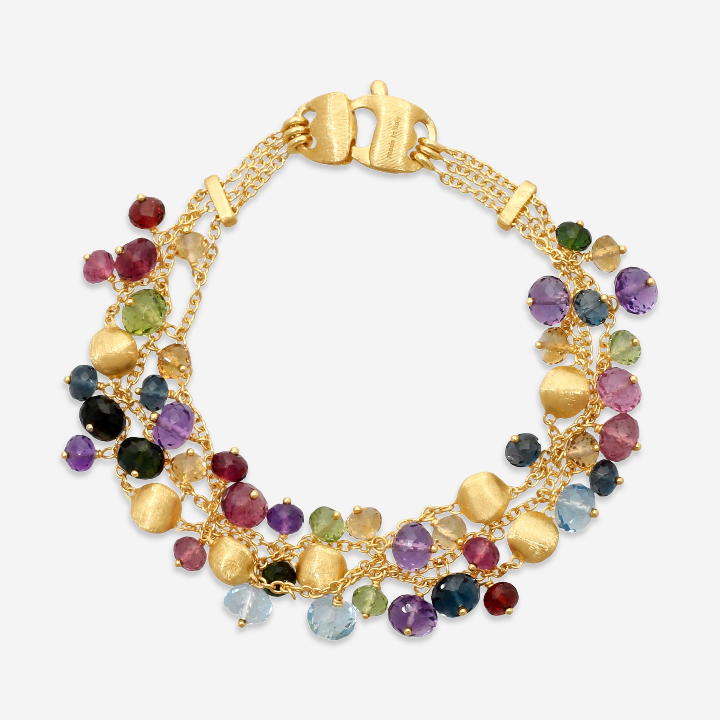Marco Bicego Africa Multi-Gemstone 18K Yellow Gold Bracelet BB2782_MIX02_Y_02 — view 3