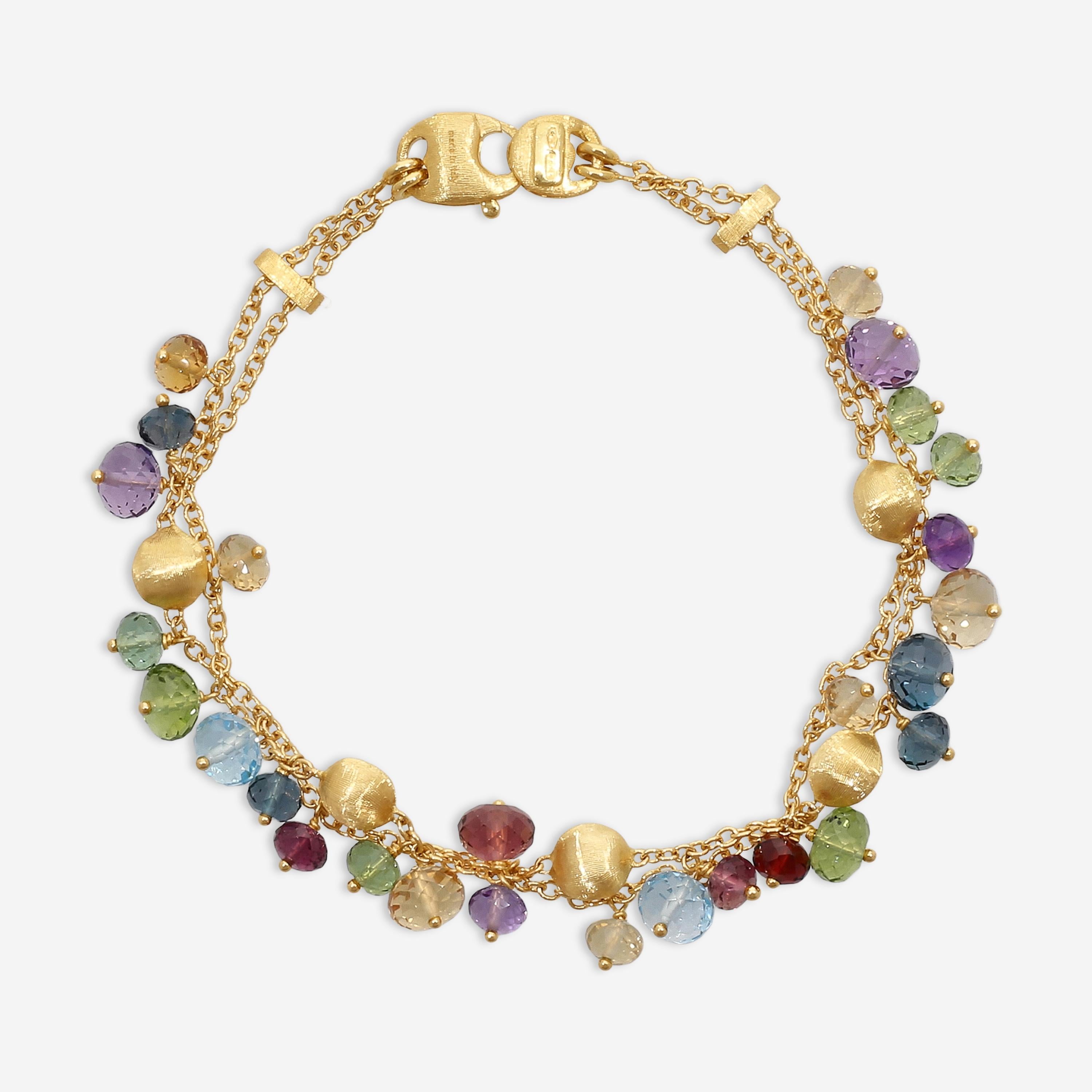 Marco Bicego Africa Multi-Gemstone 18K Yellow Gold Bracelet BB2789_MIX02_Y_02 — view 2
