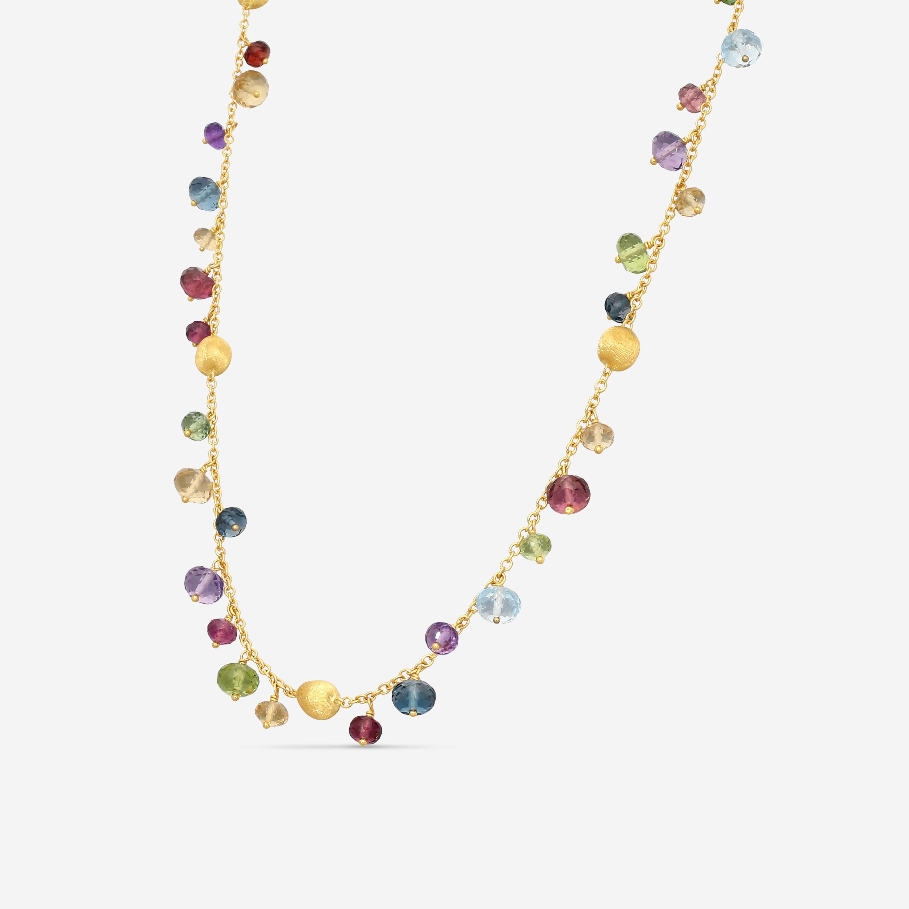 Marco Bicego Africa Multi-Gemstone 18K Yellow Gold Necklace CB2781_MIX02_Y_02 — view 3