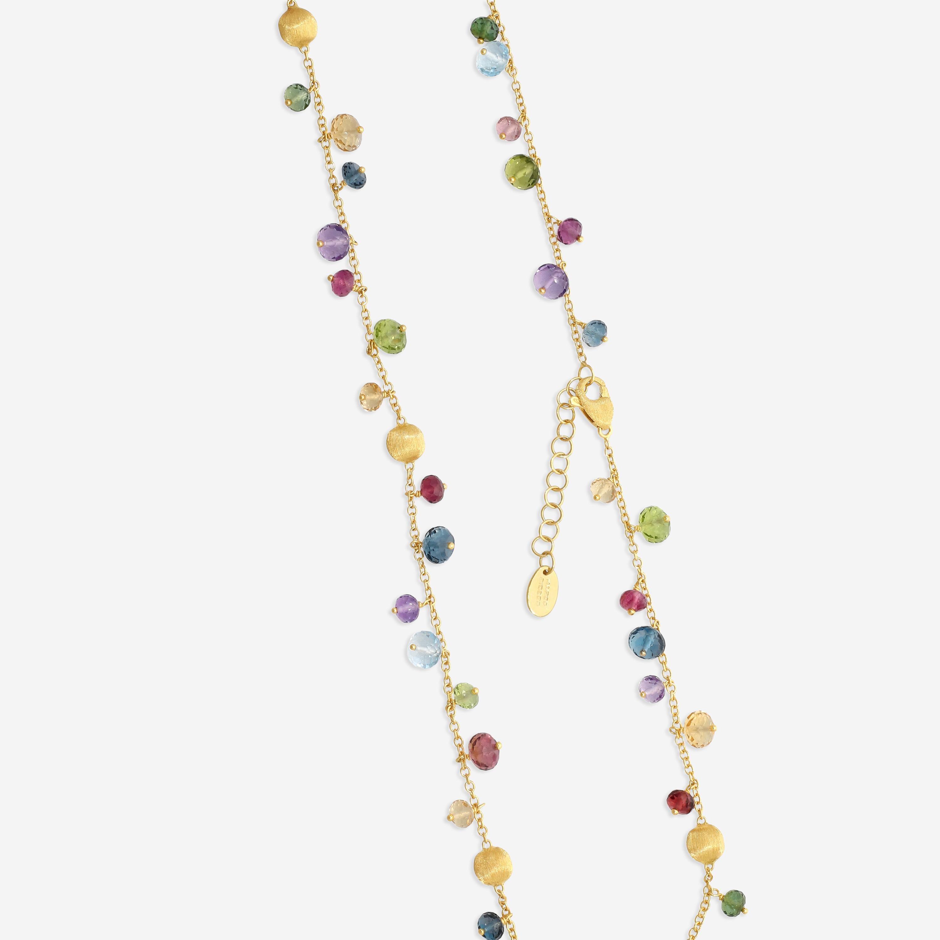 Marco Bicego Africa Multi-Gemstone 18K Yellow Gold Necklace CB2781_MIX02_Y_02 — view 4