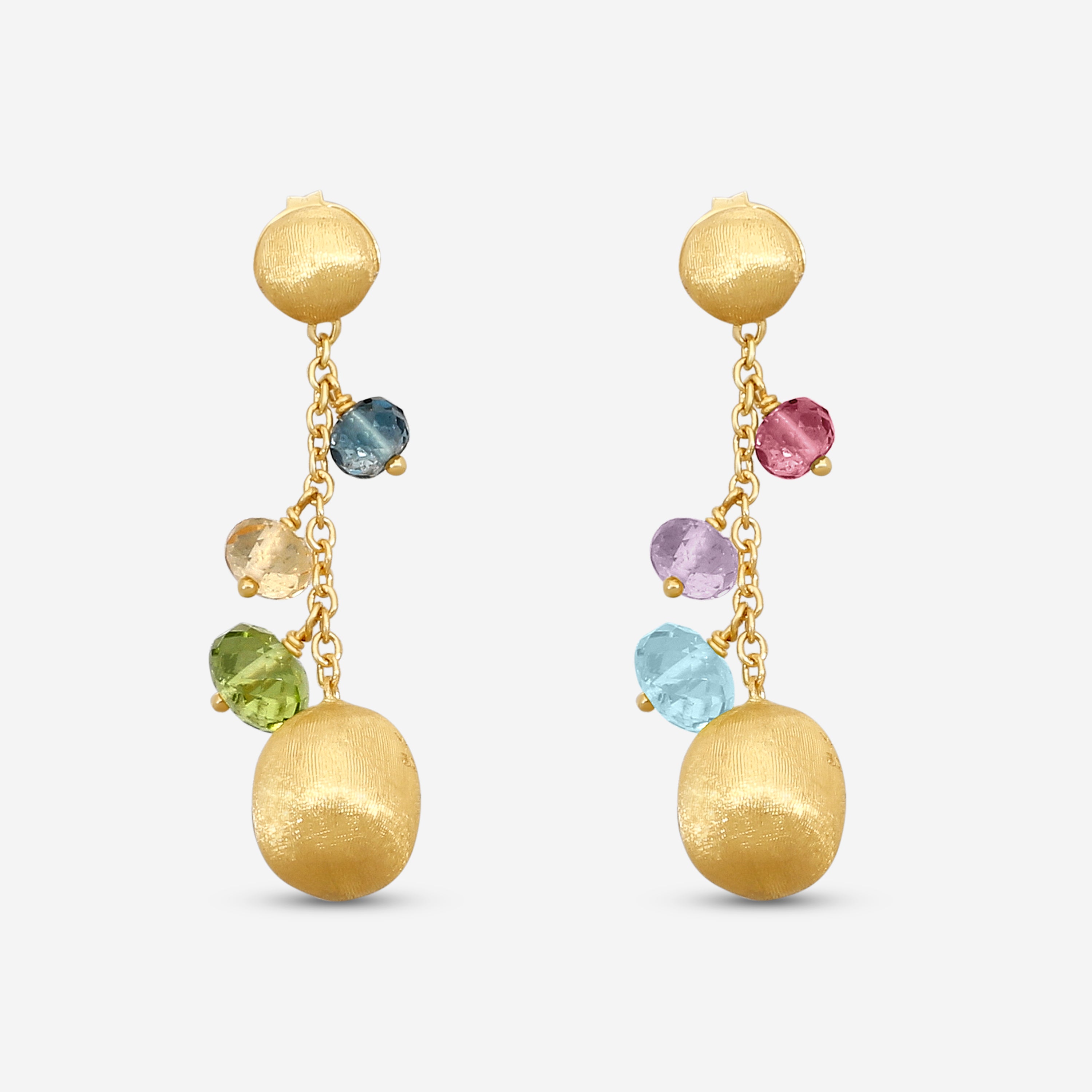 Marco Bicego Africa Multi-Gemstone 18K Yellow Gold Drop Earrings OB1860_MIX02