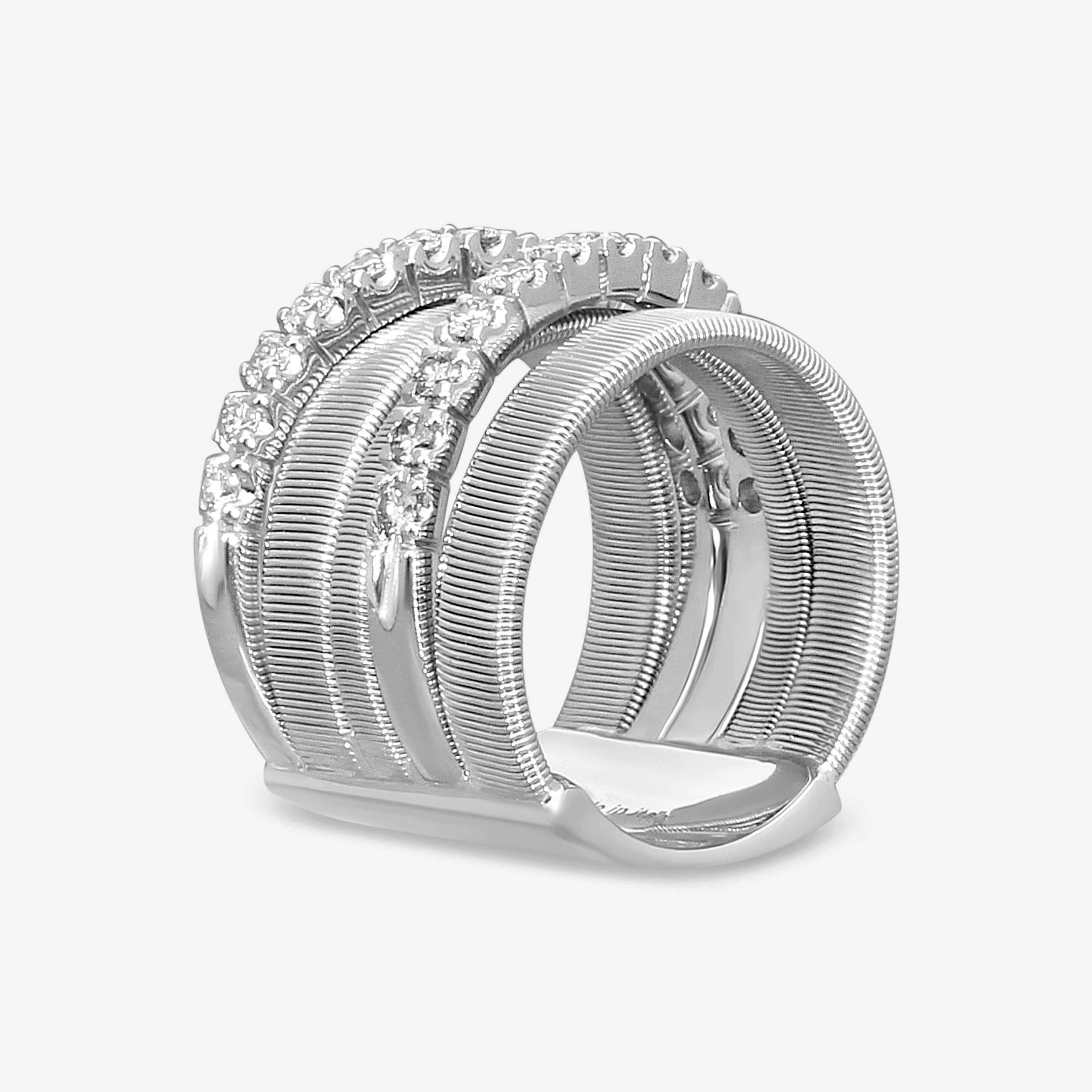 Marco Bicego Masai 18K White Gold Diamond 5-Strand Band Ring Sz. 7 AG331_B_W_01 — view 3