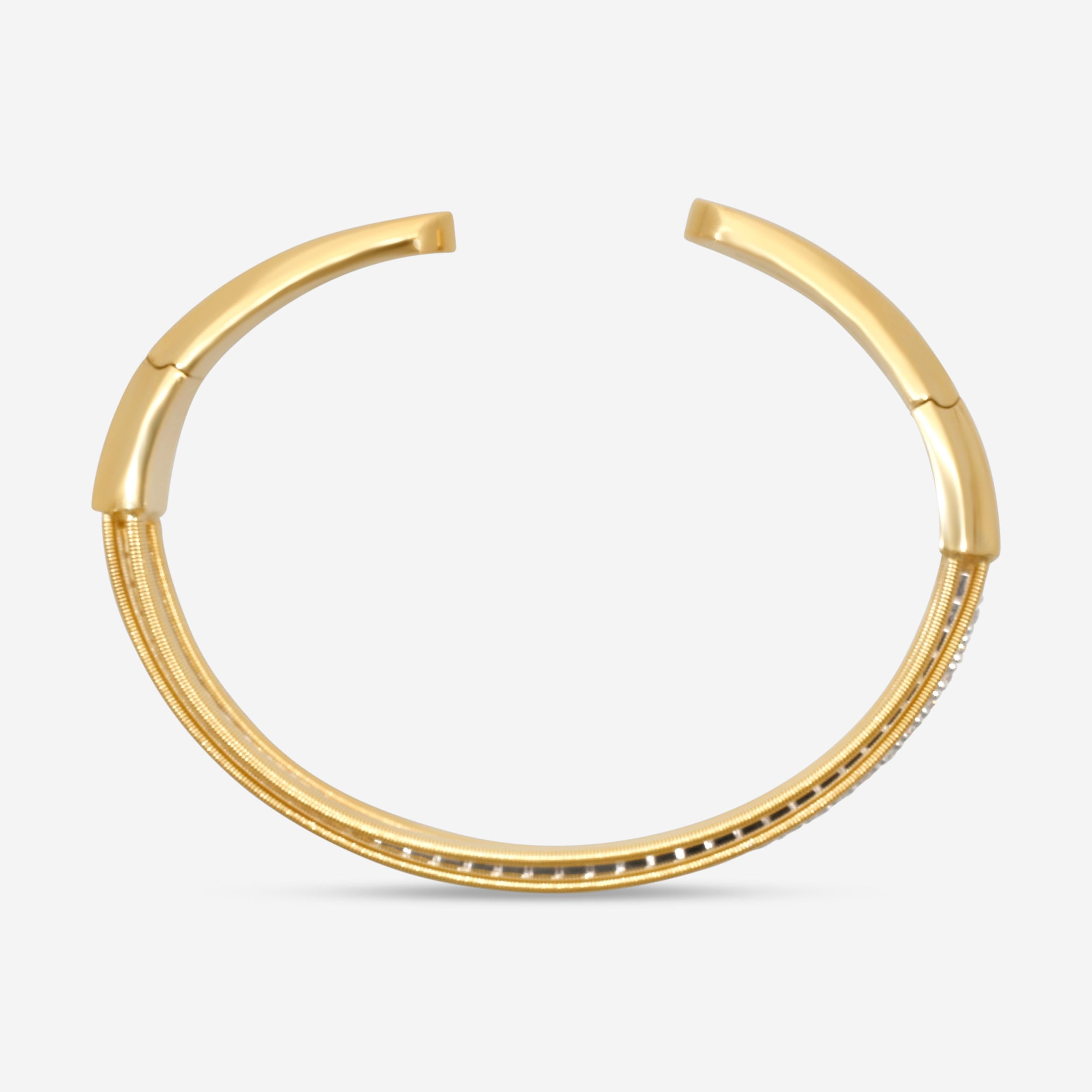 Marco Bicego Masai 18K Yellow & White Gold Diamond Cuff Bracelet SG45_B_YW_M5 — view 3