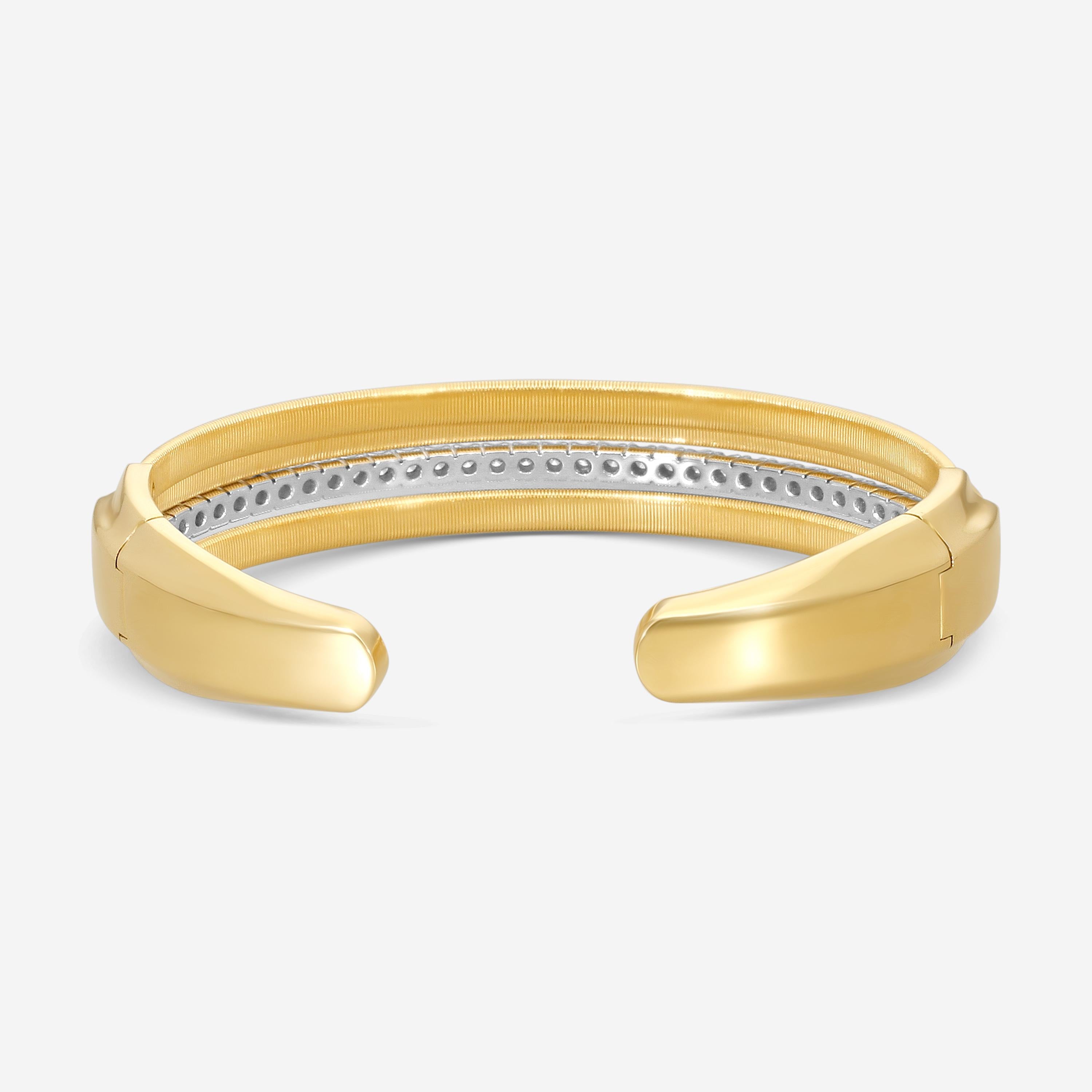 Marco Bicego Masai 18K Yellow & White Gold Diamond Cuff Bracelet SG45_B_YW_M5 — view 4
