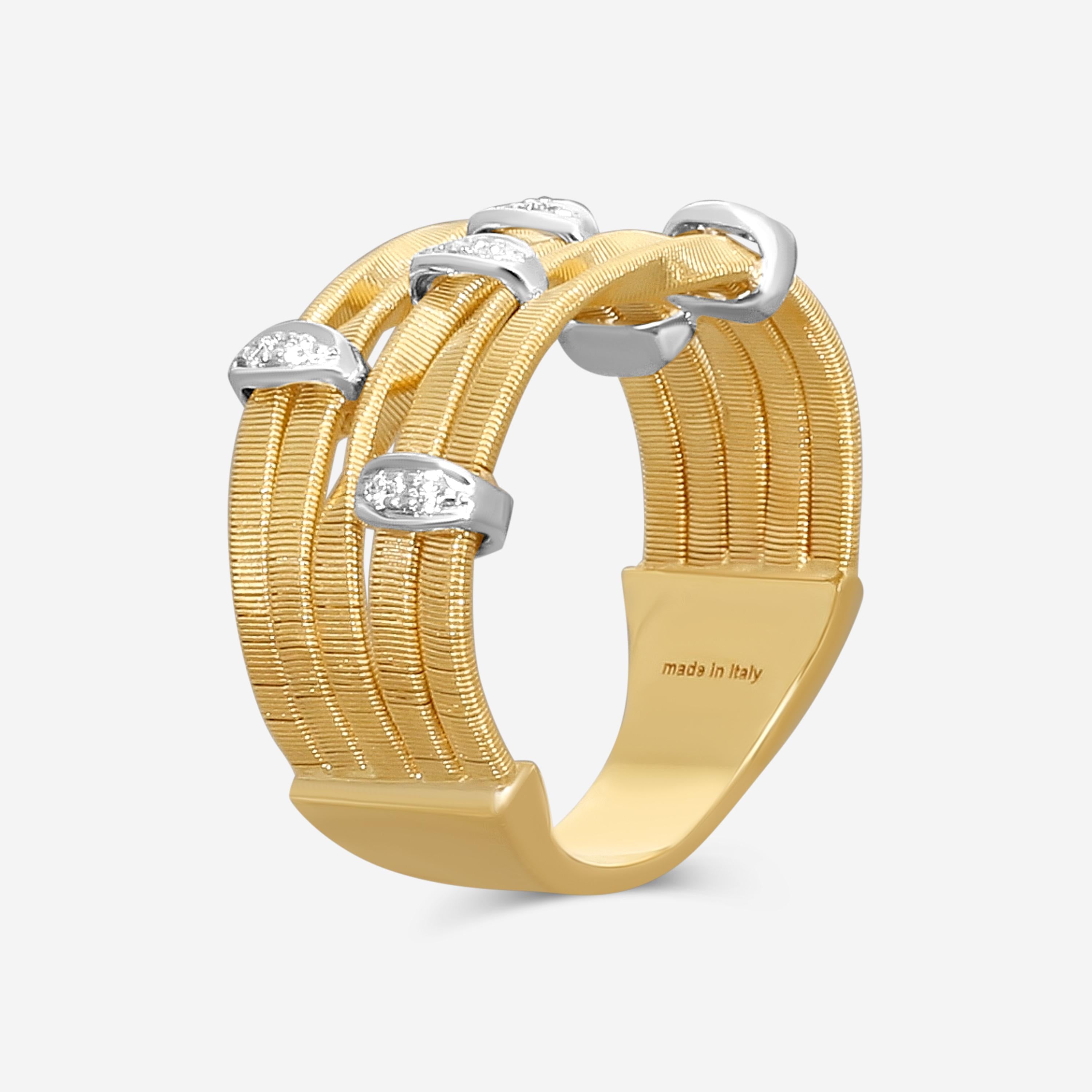 Marco Bicego Marrakech Onde 18K Yellow & White Gold Diamond Ring Sz. 7 AG340_B_Y — view 3