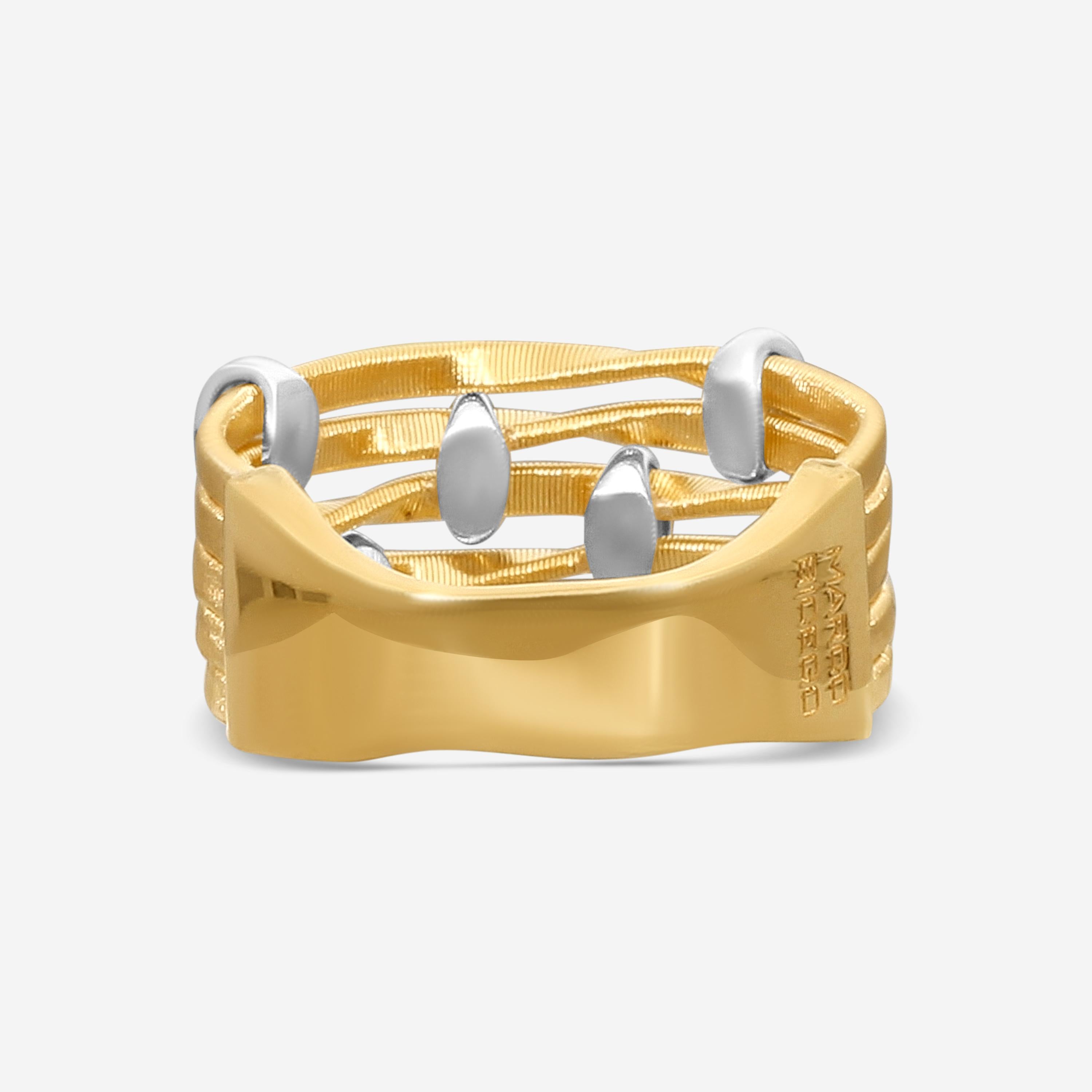 Marco Bicego Marrakech Onde 18K Yellow & White Gold Diamond Ring Sz. 7 AG340_B_Y — view 4