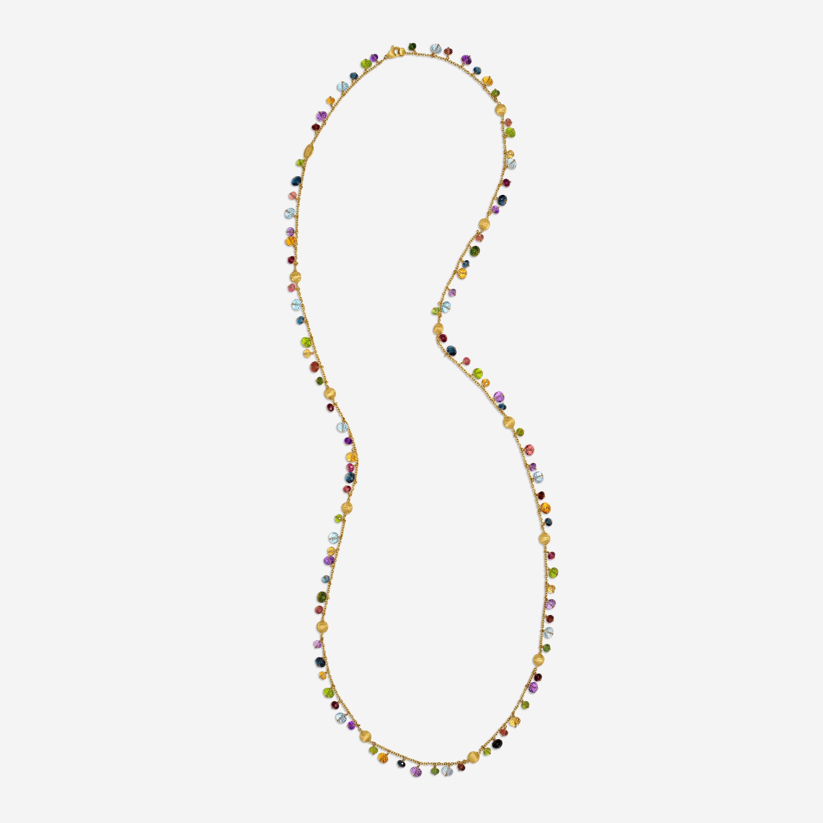 Marco Bicego Africa Multi-Gemstone 18K Yellow Gold Station Necklace CB2783