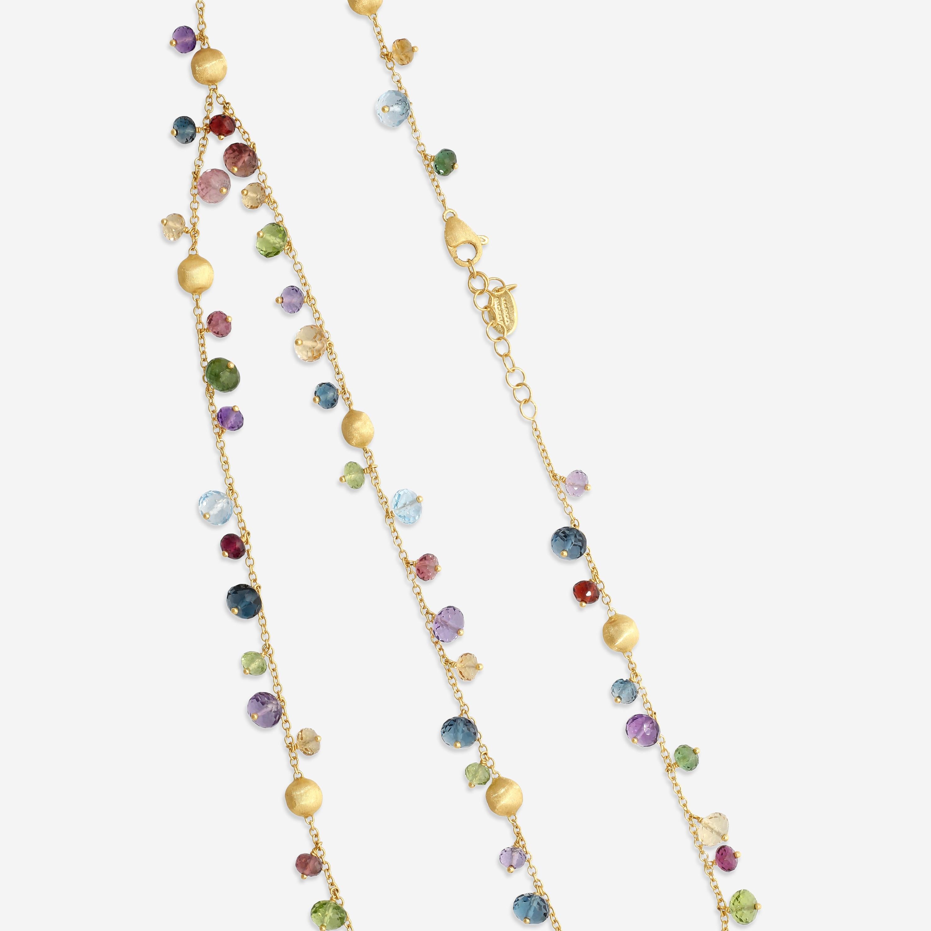 Marco Bicego Africa Multi-Gemstone 18K Yellow Gold Double Necklace CB2785_MIX02 — view 4