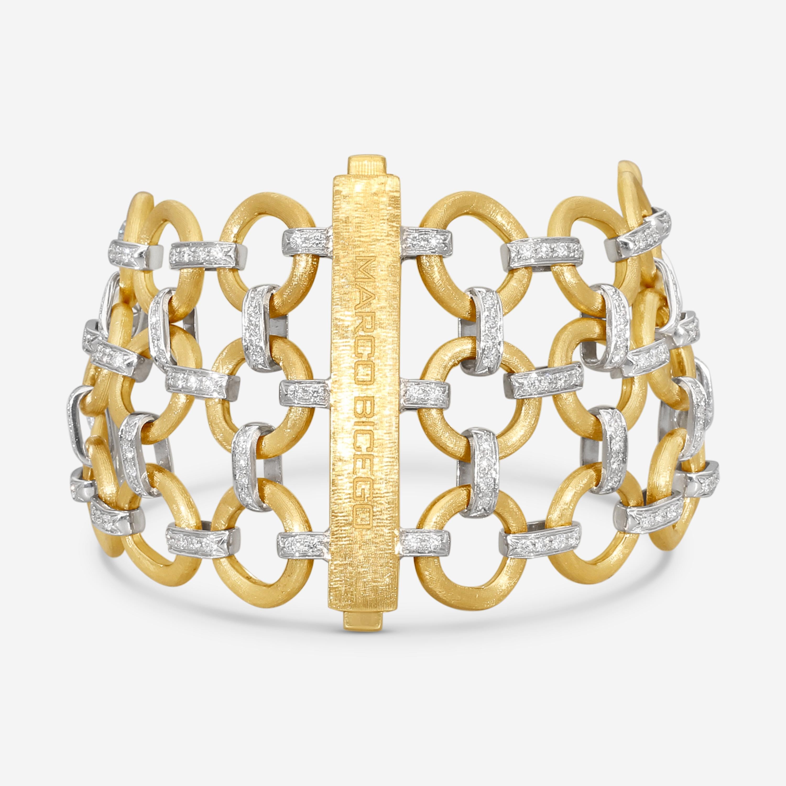 Marco Bicego Jaipur Link 18K Yellow & White Gold Diamond Bracelet BB2661_B_YW_Q6 — view 2