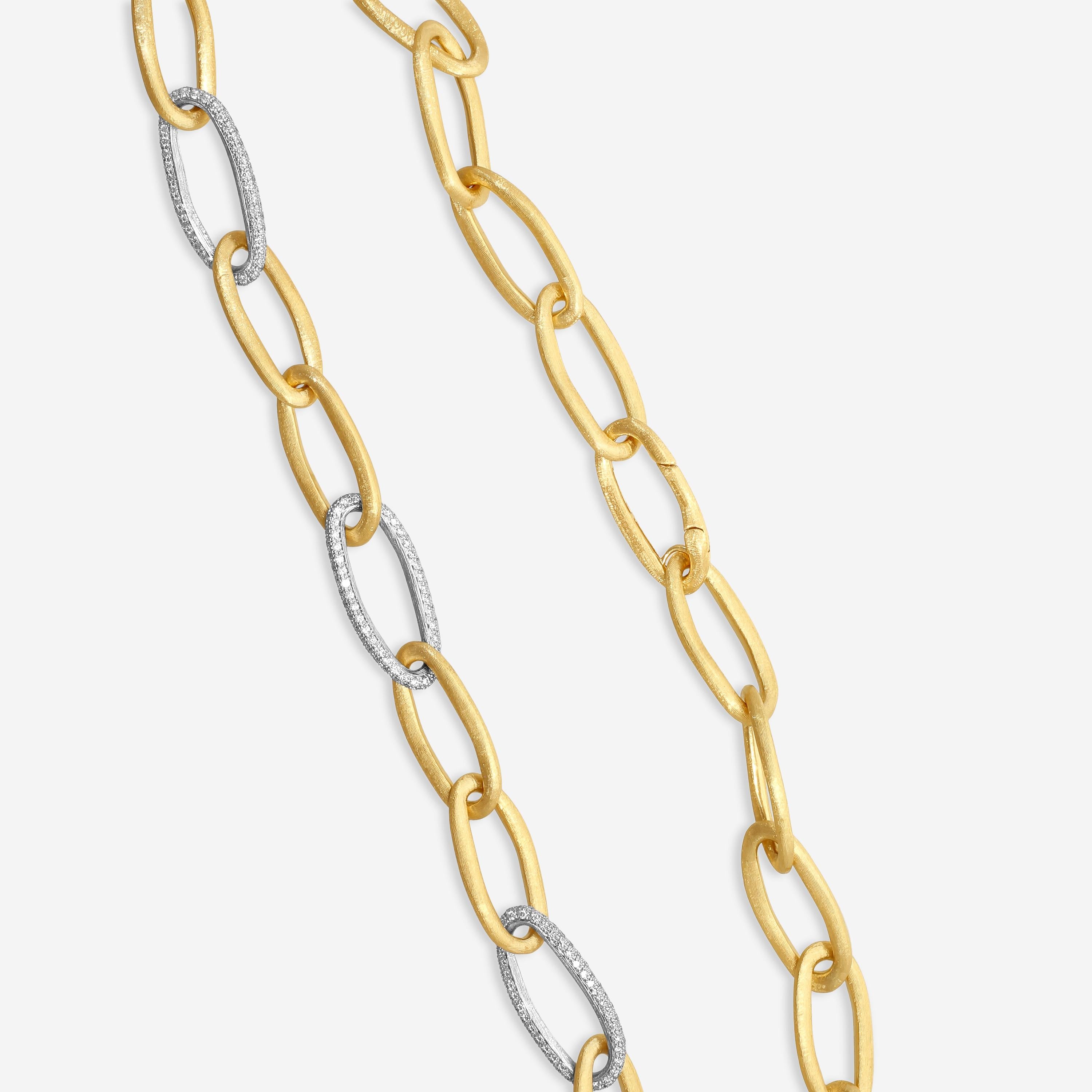 Marco Bicego Jaipur Link 18K Yellow & White Gold Diamond Link Necklace CB2666_B2 — view 4