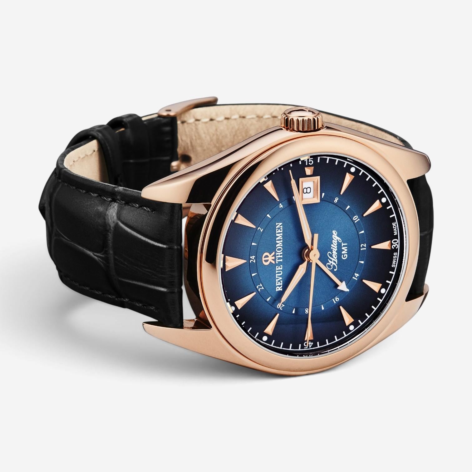 Revue Thommen Heritage GMT Stainless Steel Automatic Men's Watch 21010.2465 — view 3