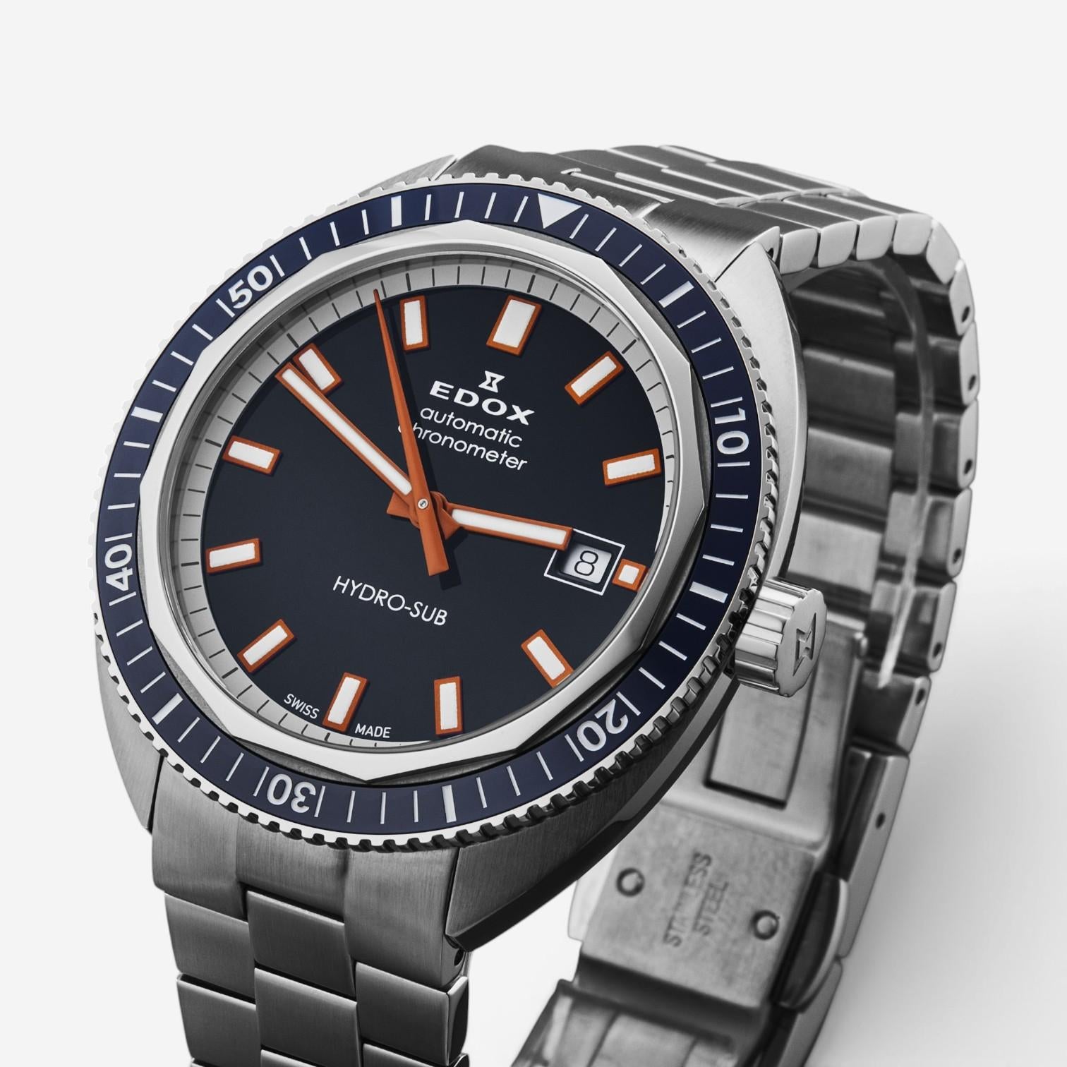Edox Hydrosub Stainless Steel Automatic Men's Watch 80128-3BUM-BUIO — view 2