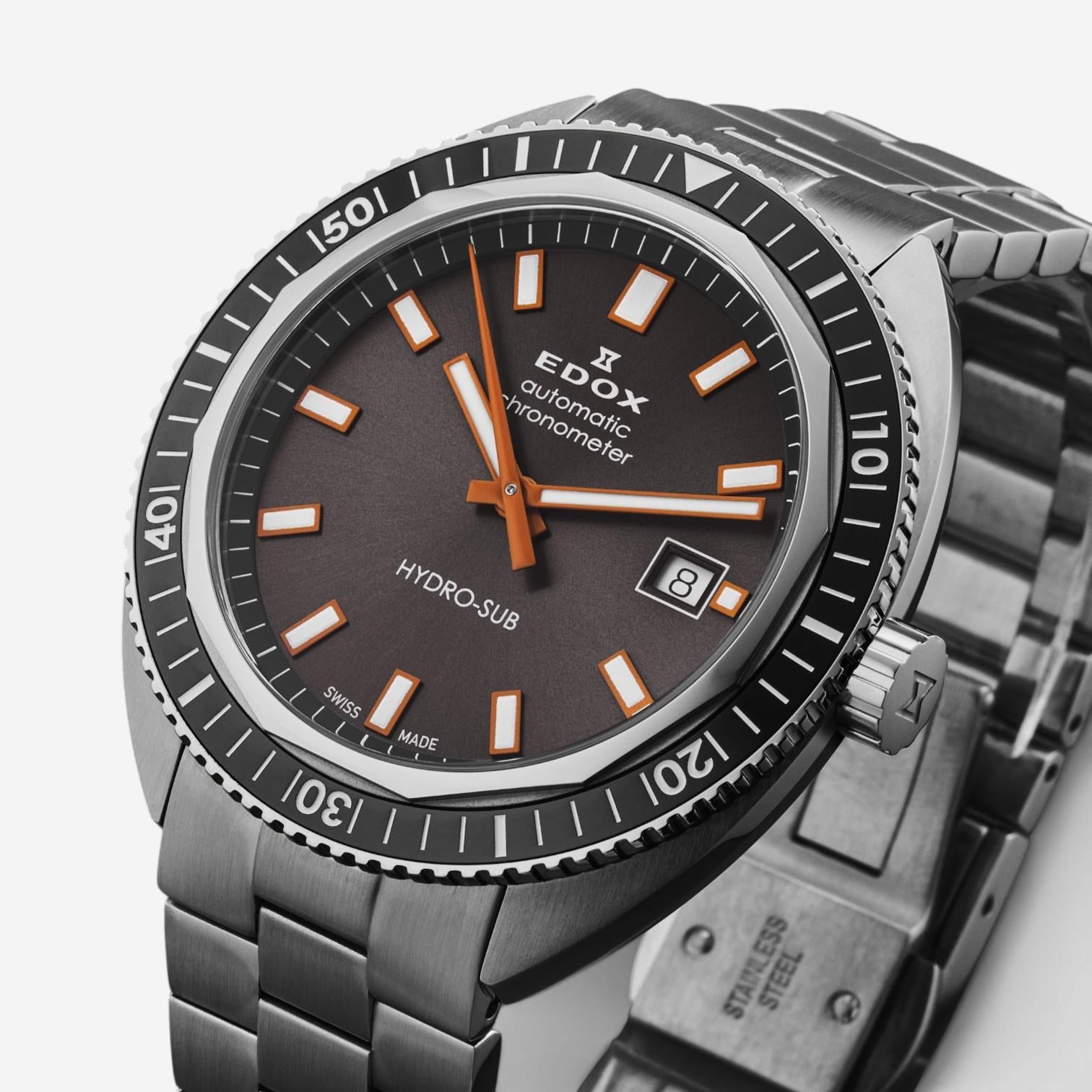 Edox Hydrosub Stainless Steel Automatic Men's Watch 80128-3NM-GINO — view 2