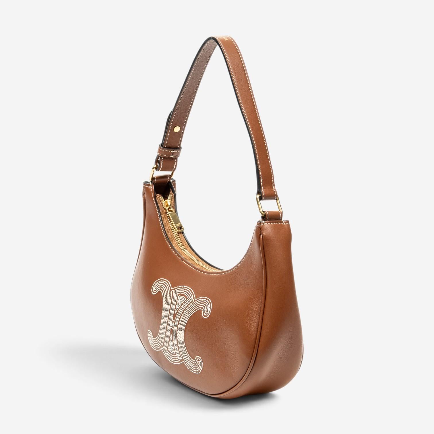 Celine Ava Brown Calf Leather Hobo Bag ABD2978 — view 2