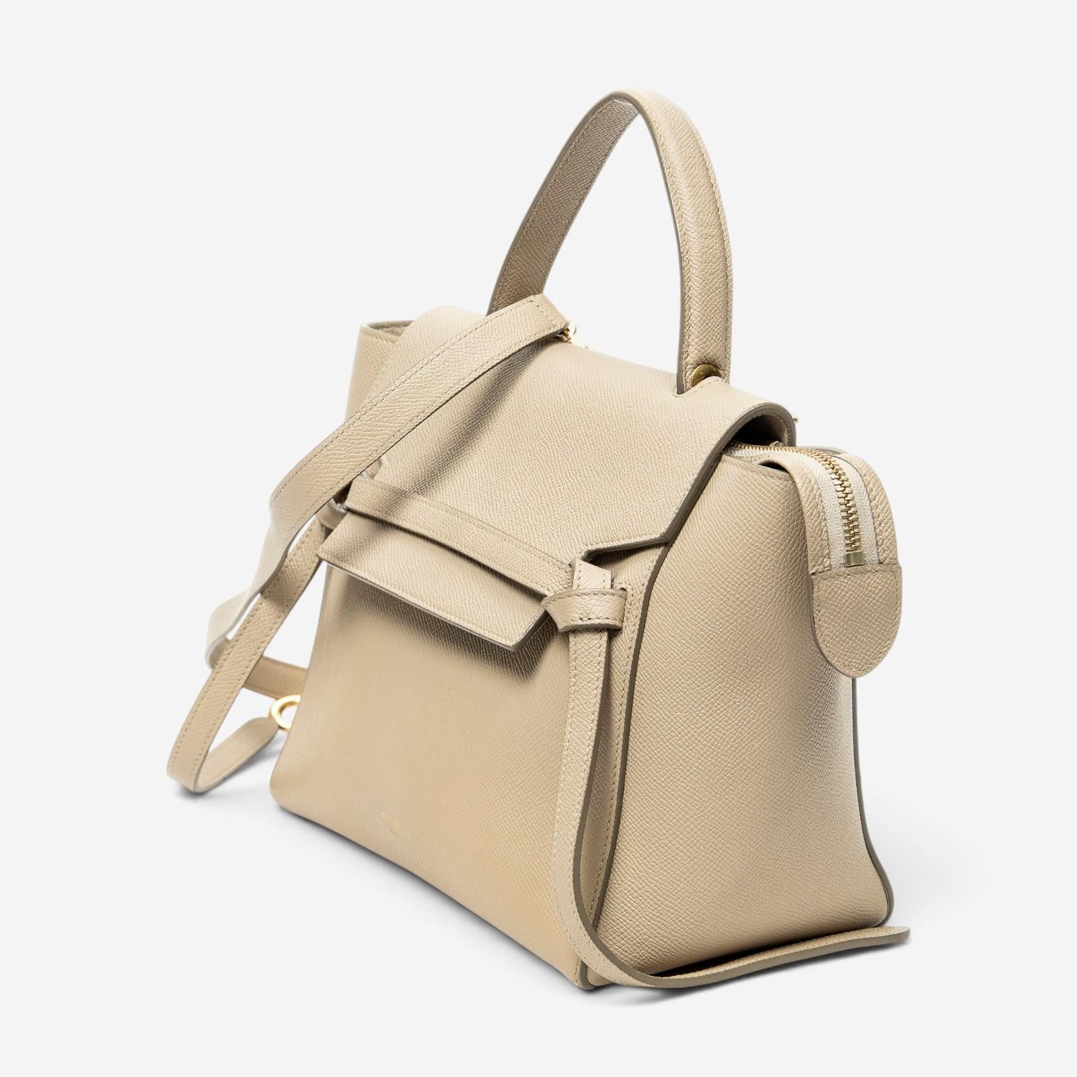 Celine Beige Calf Leather Micro Luggage Tote Bag ABD2249 — view 2
