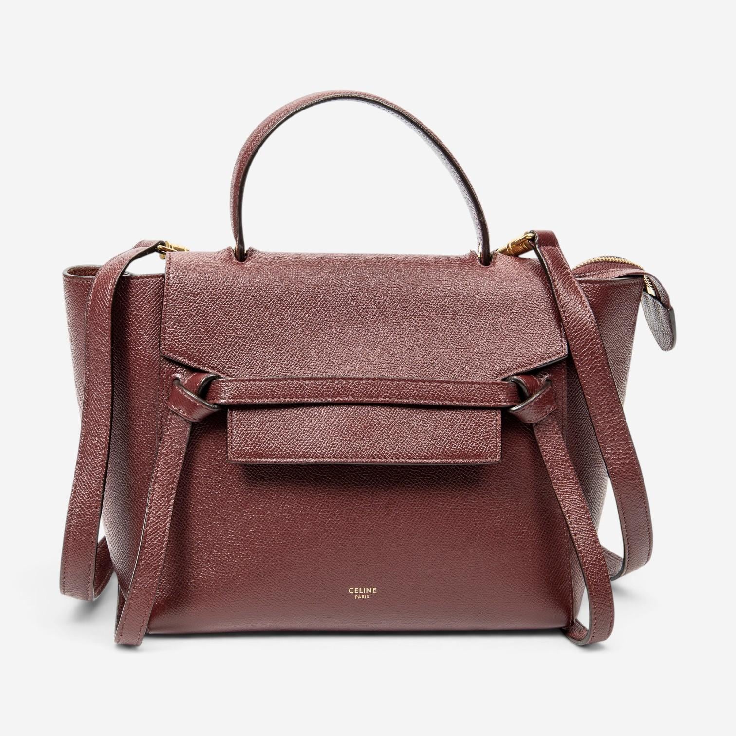 Celine Burgundy Calf Leather Micro Belt Bag ABD0577