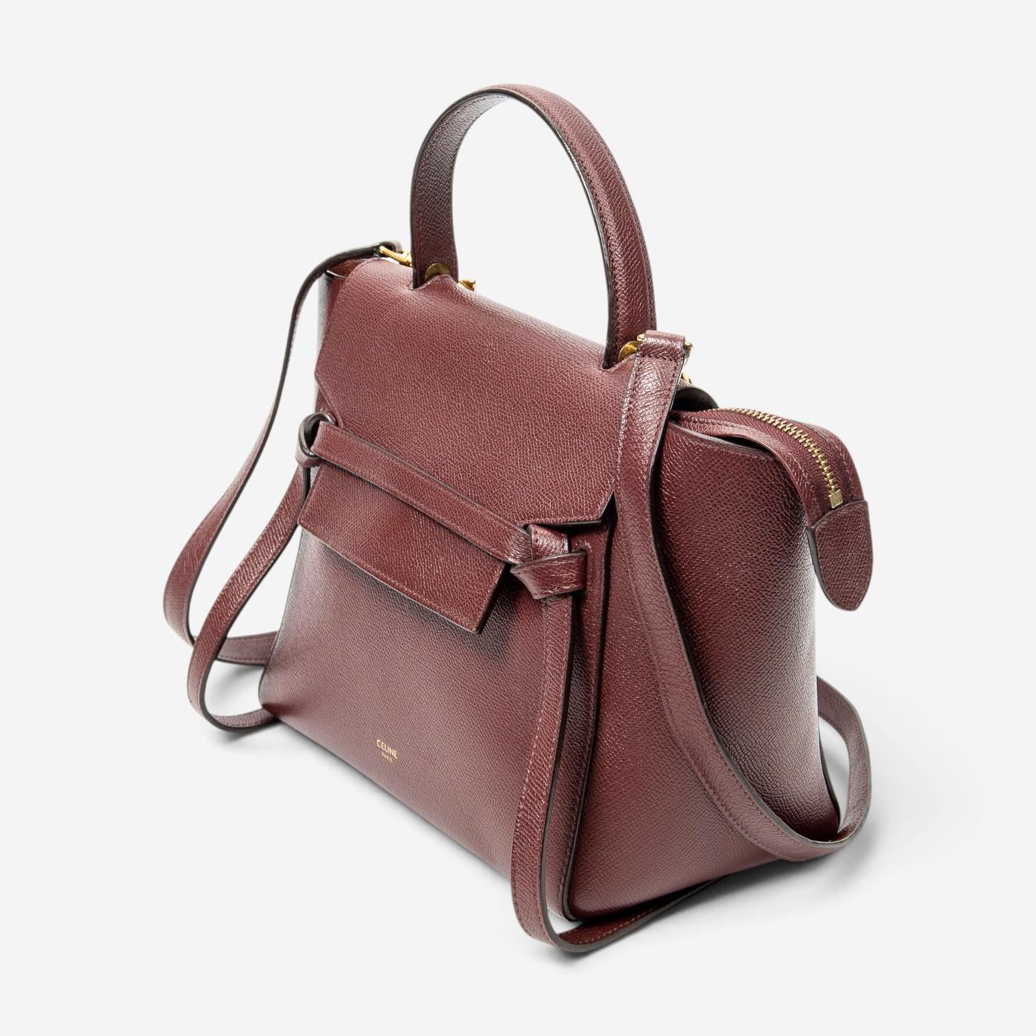 Celine Burgundy Calf Leather Micro Belt Bag ABD0577 — view 2