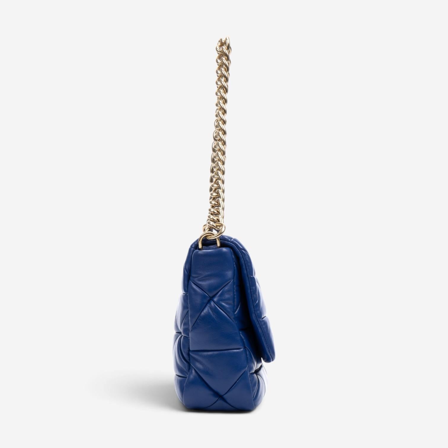 Prada System Blue Calf Leather Large Flap Bag GTU0672 — view 3