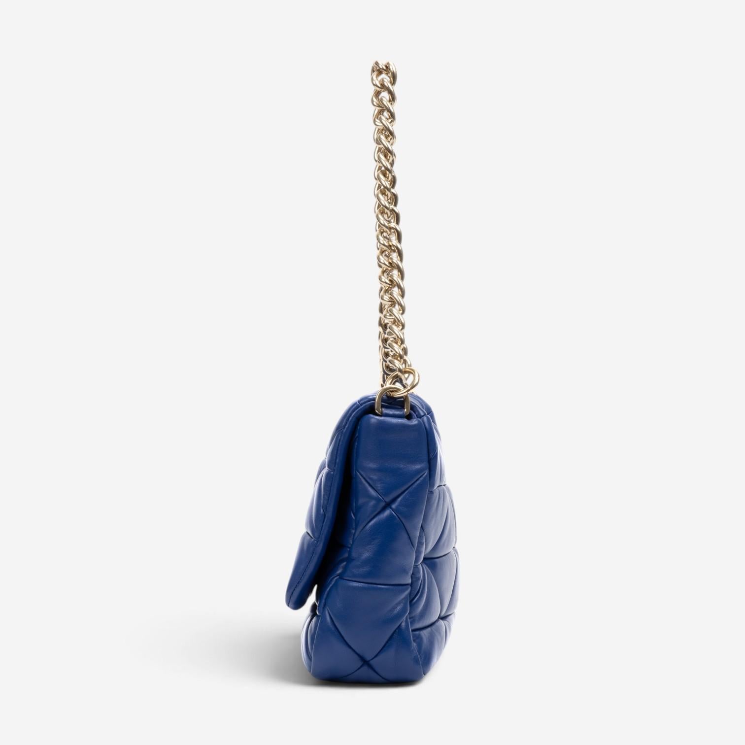 Prada System Blue Calf Leather Large Flap Bag GTU0672 — view 4