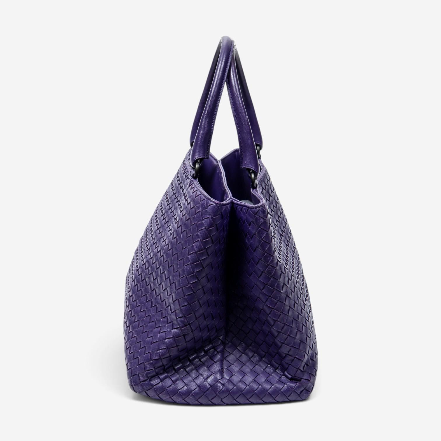 Bottega Veneta Milano Purple Calf Leather Tote Bag ABC6096 — view 3