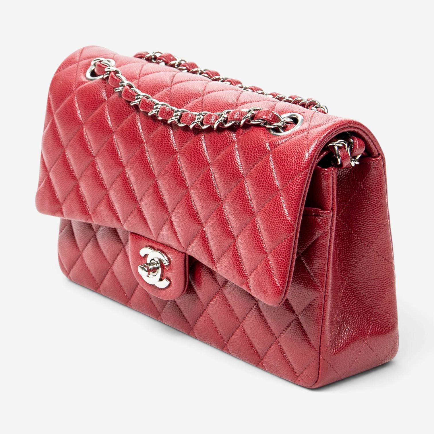 Chanel Classic Red Quilted Caviar Leather Double Flap Bag ABA4614 — view 2