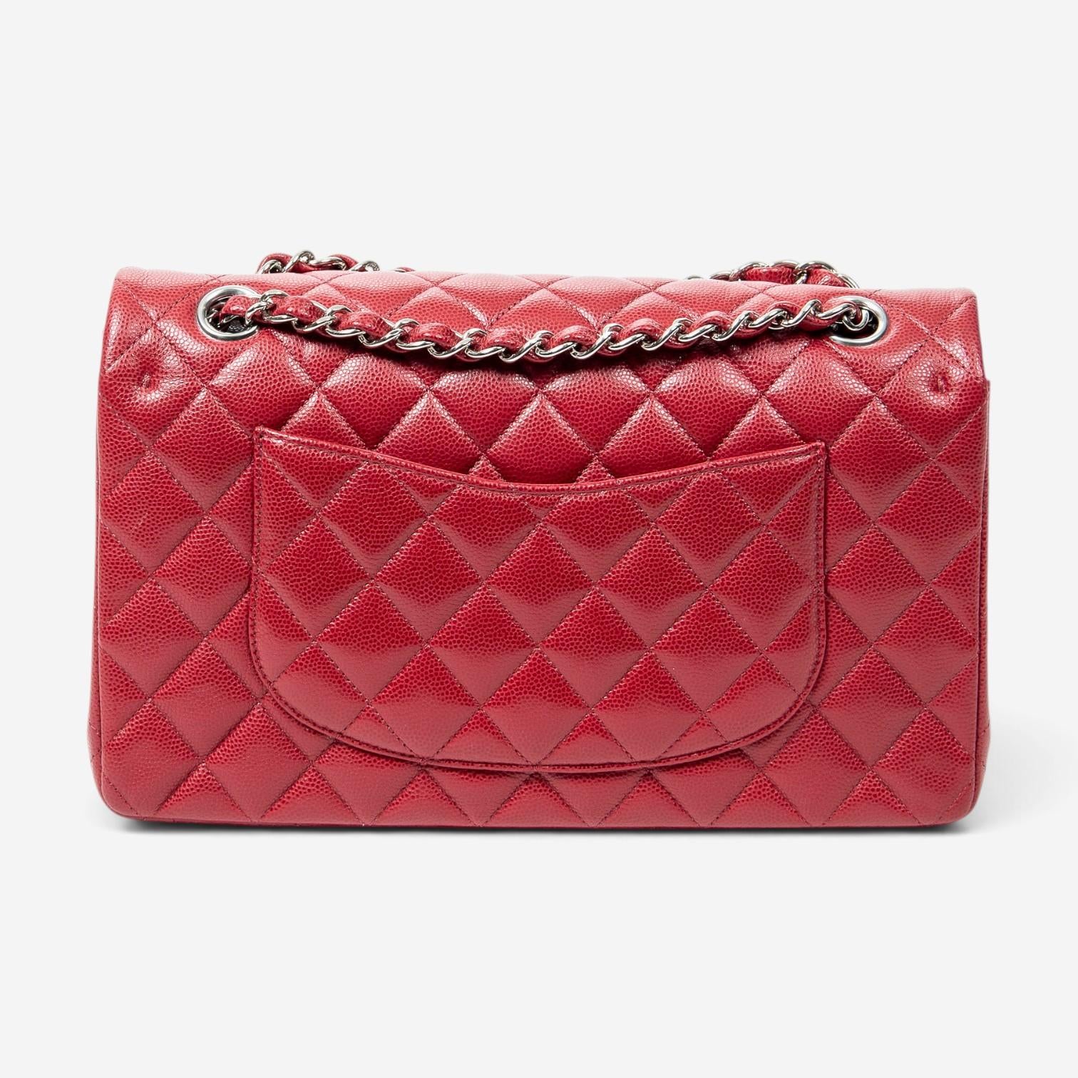 Chanel Classic Red Quilted Caviar Leather Double Flap Bag ABA4614 — view 5