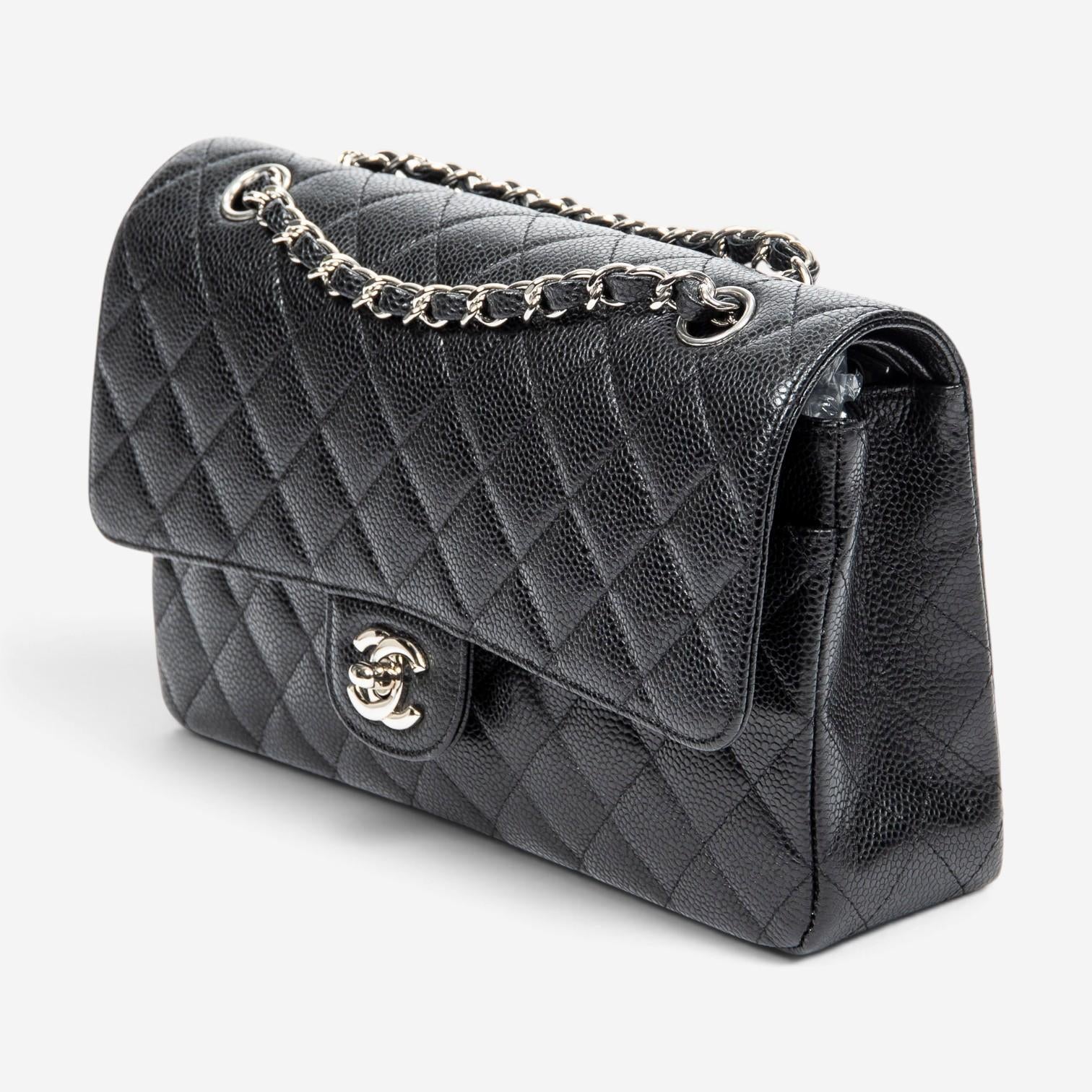 Chanel Classic Black Calf Leather Double Flap Bag ABA7684 — view 2