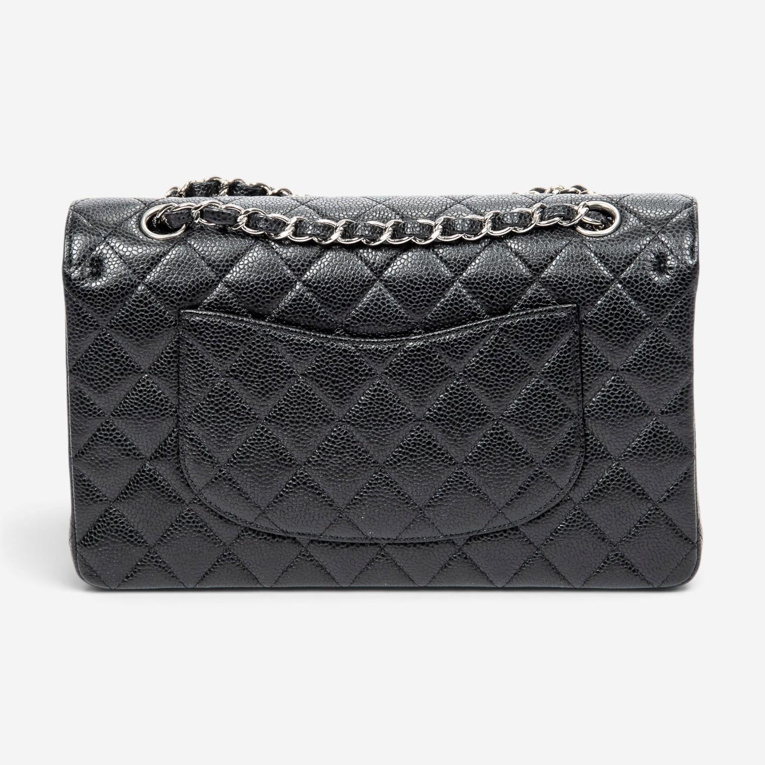 Chanel Classic Black Calf Leather Double Flap Bag ABA7684 — view 5