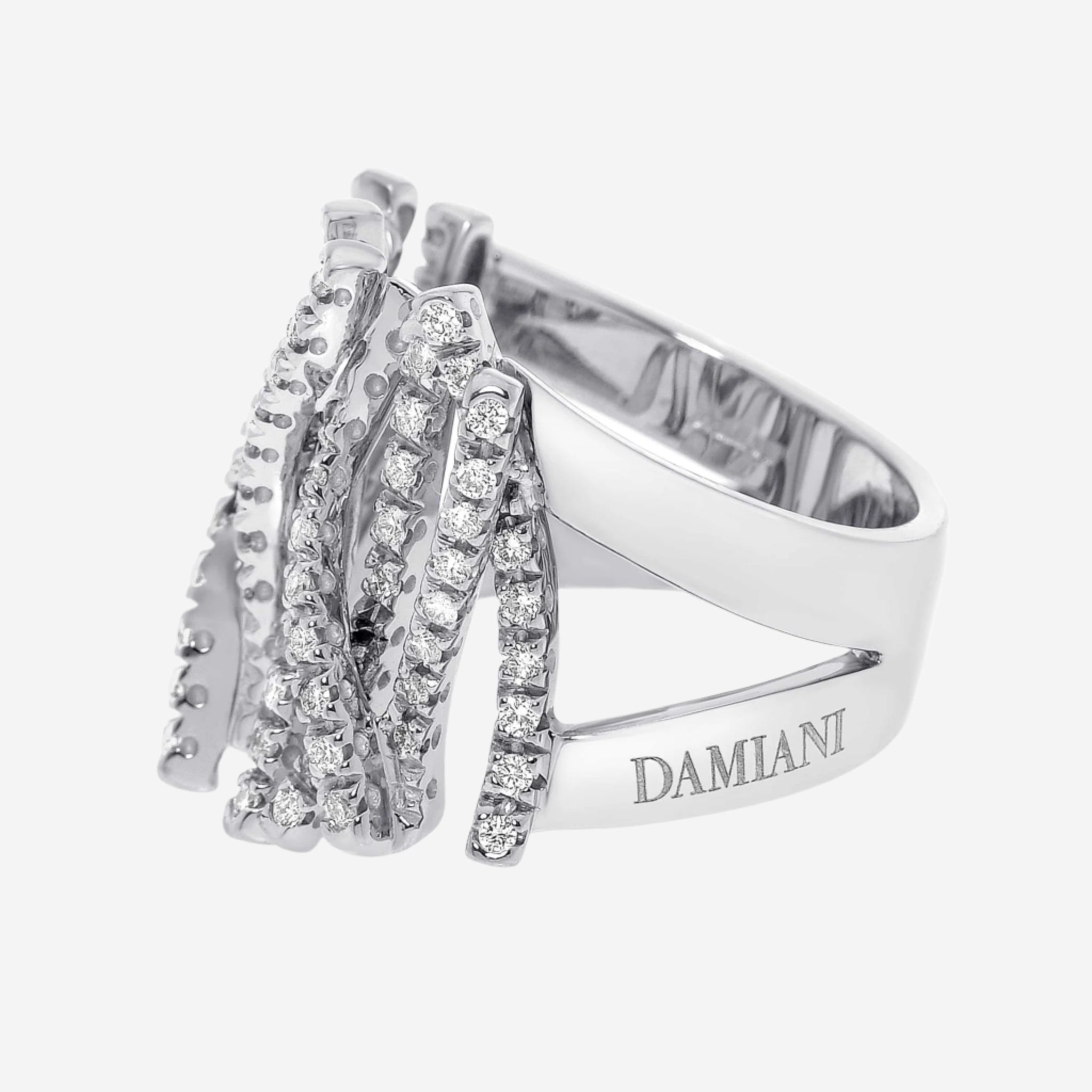 Damiani 18K White Gold, Diamond Statement Ring Sz. 7.25 241368 — view 2