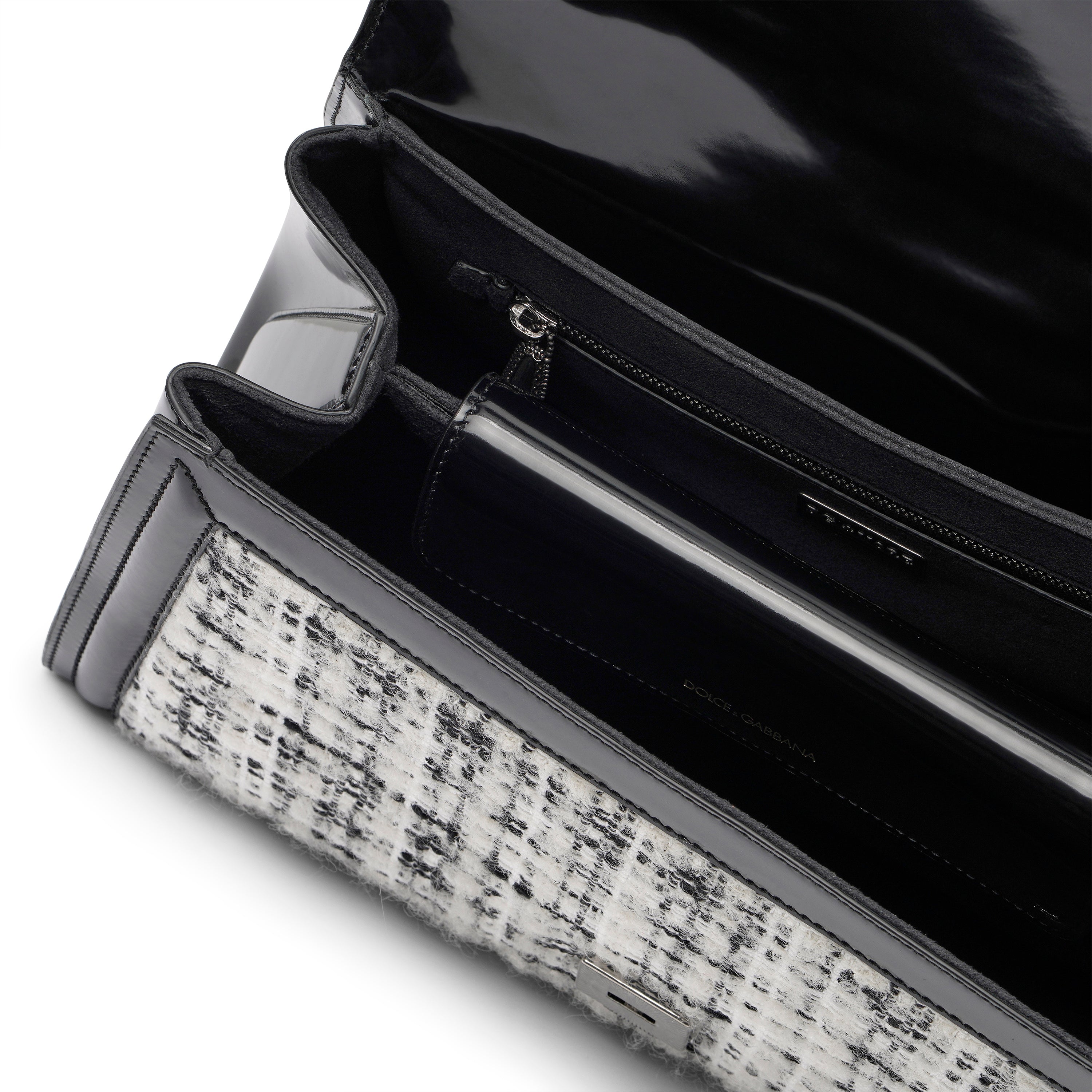 Dolce & Gabbana Black Patent Leather Shoulder Bag Bb6747Aw04489697 — view 3