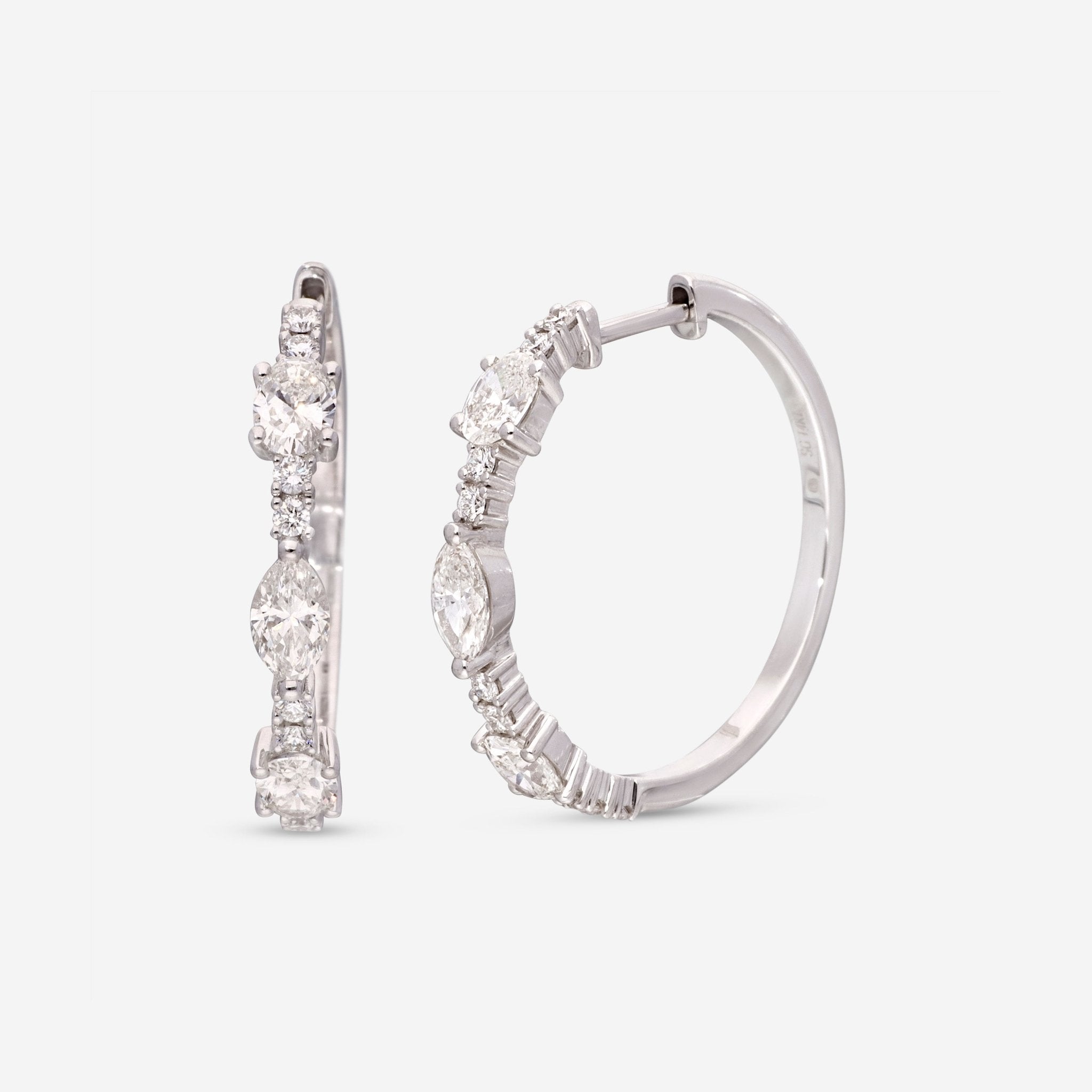 Ina Mar 14K White Gold 1.81 ctw Diamond Hoop Earrings IMKGK25