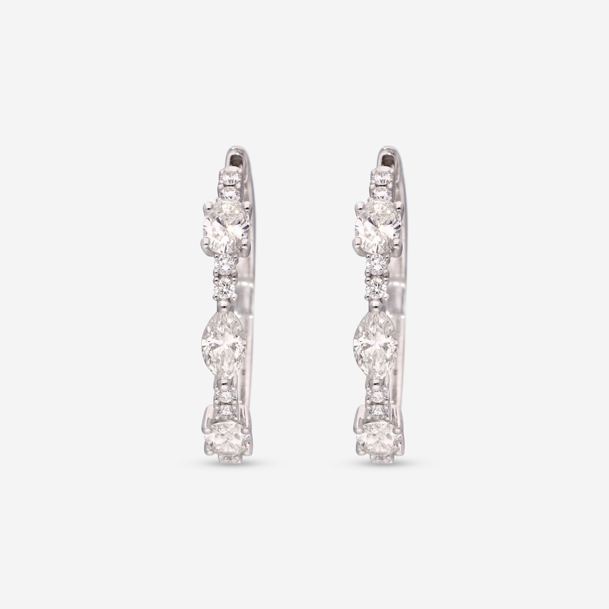 Ina Mar 14K White Gold 1.81 ctw Diamond Hoop Earrings IMKGK25 — view 2