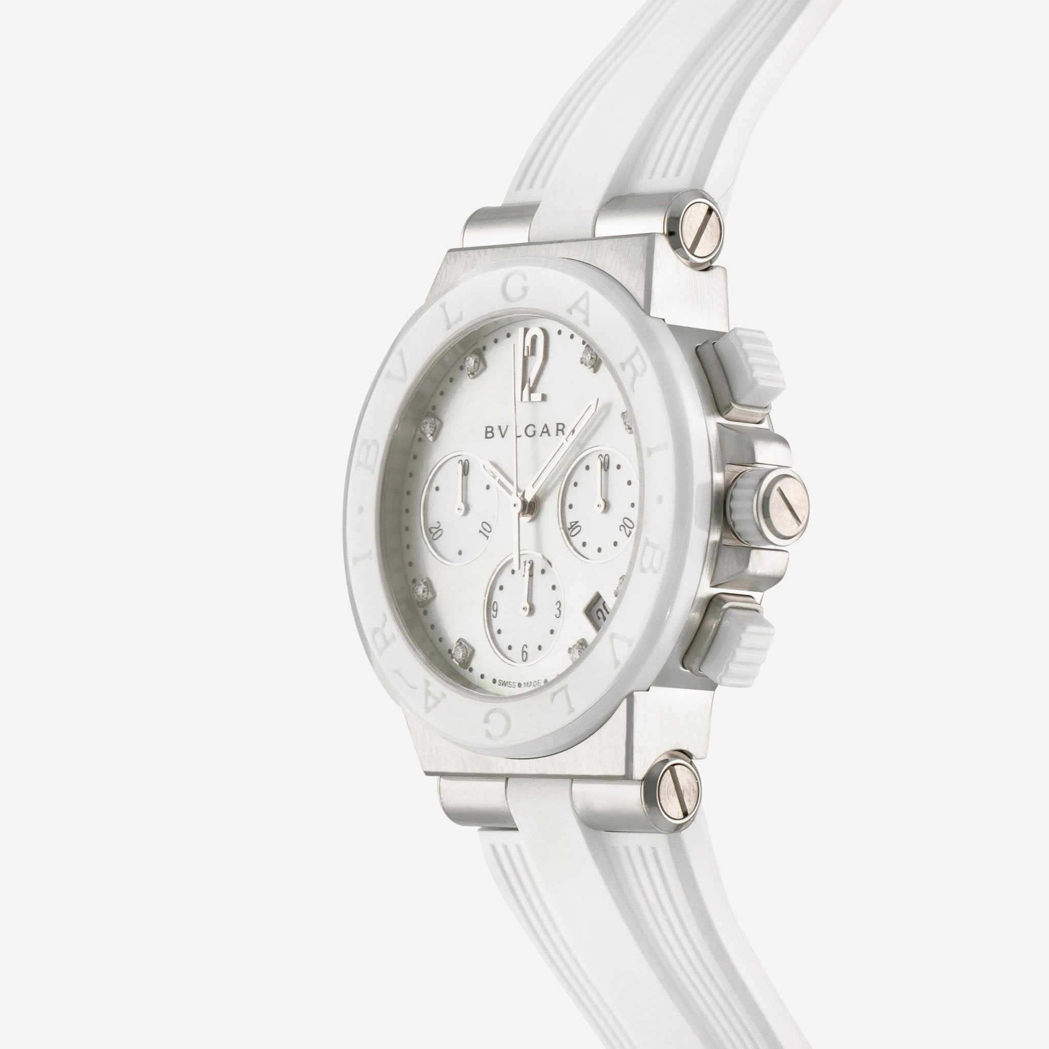 Bulgari Diagono Chronograph Mother of Pearl Diamond Automatic Watch 101993 — view 2