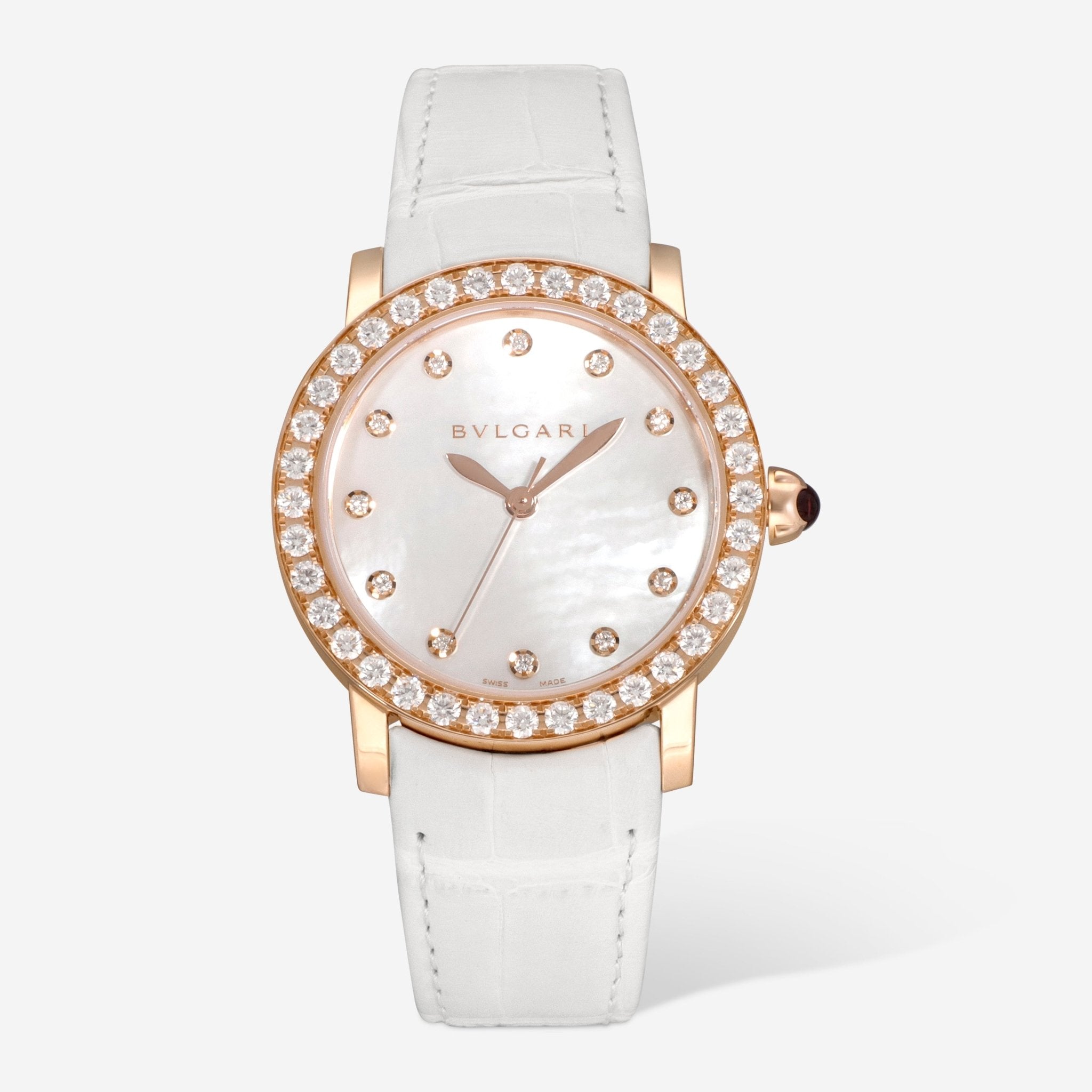 Bulgari Bulgari 18K Rose Gold Diamond Automatic Ladies Watch 102089